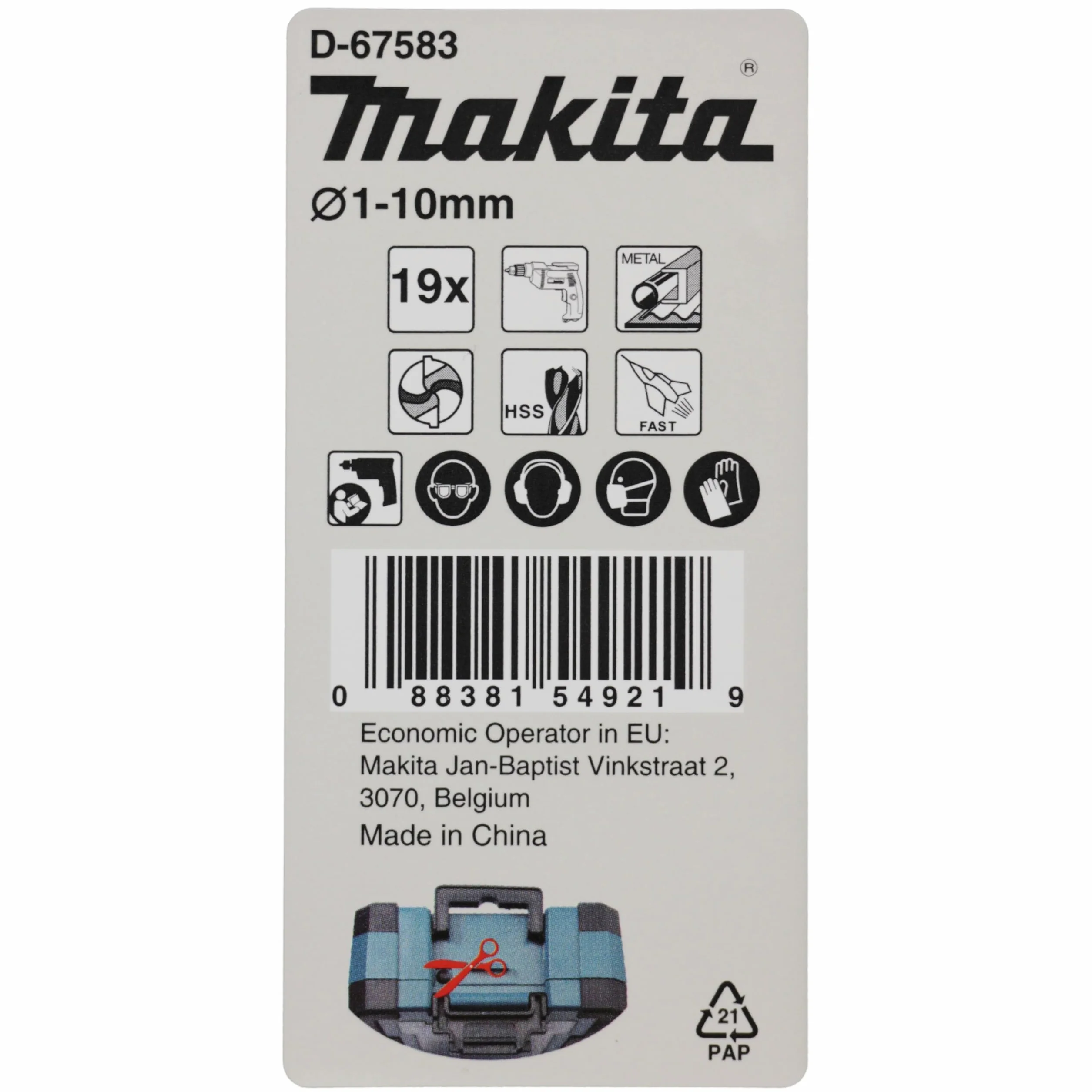 Makita D-67583 zestaw wierteł M-Force 19-częściowy