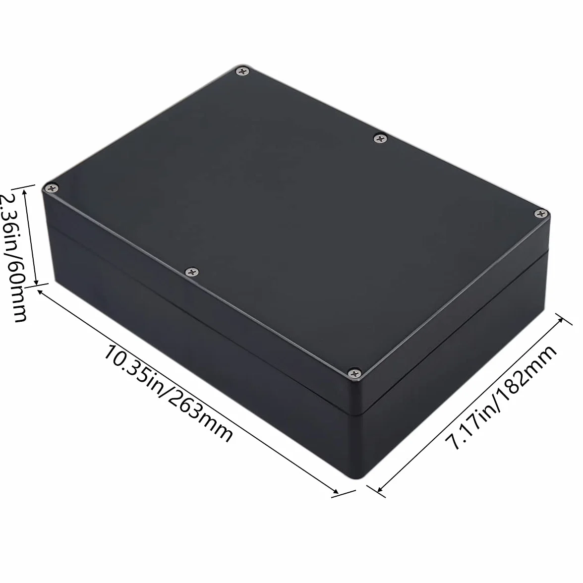 Skrzynka projektowa IP65, wodoodporna skrzynka przyłączeniowa, tworzywo ABS, czarne skrzynki elektryczne, DIY, elektroniczny projekt, obudowa zasilania, 263 x 182 x 60 mm
