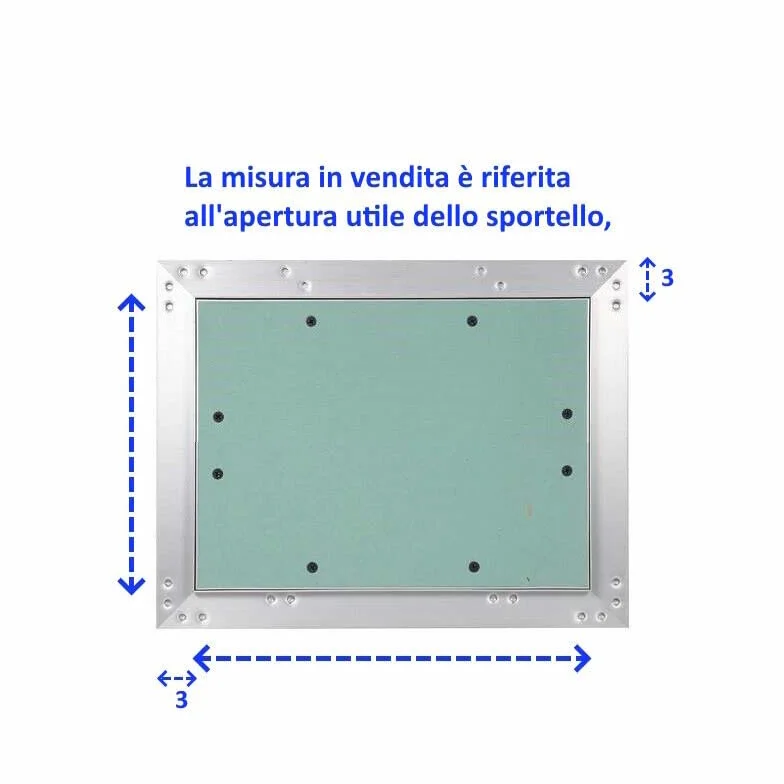 Klapa SPORTEL Inspekcja STANDARDOWA Aluminiowa KARTONGES STANDARDOWA Kwadrat | POZA POMIARU 40 x 40 CM Bez Haka