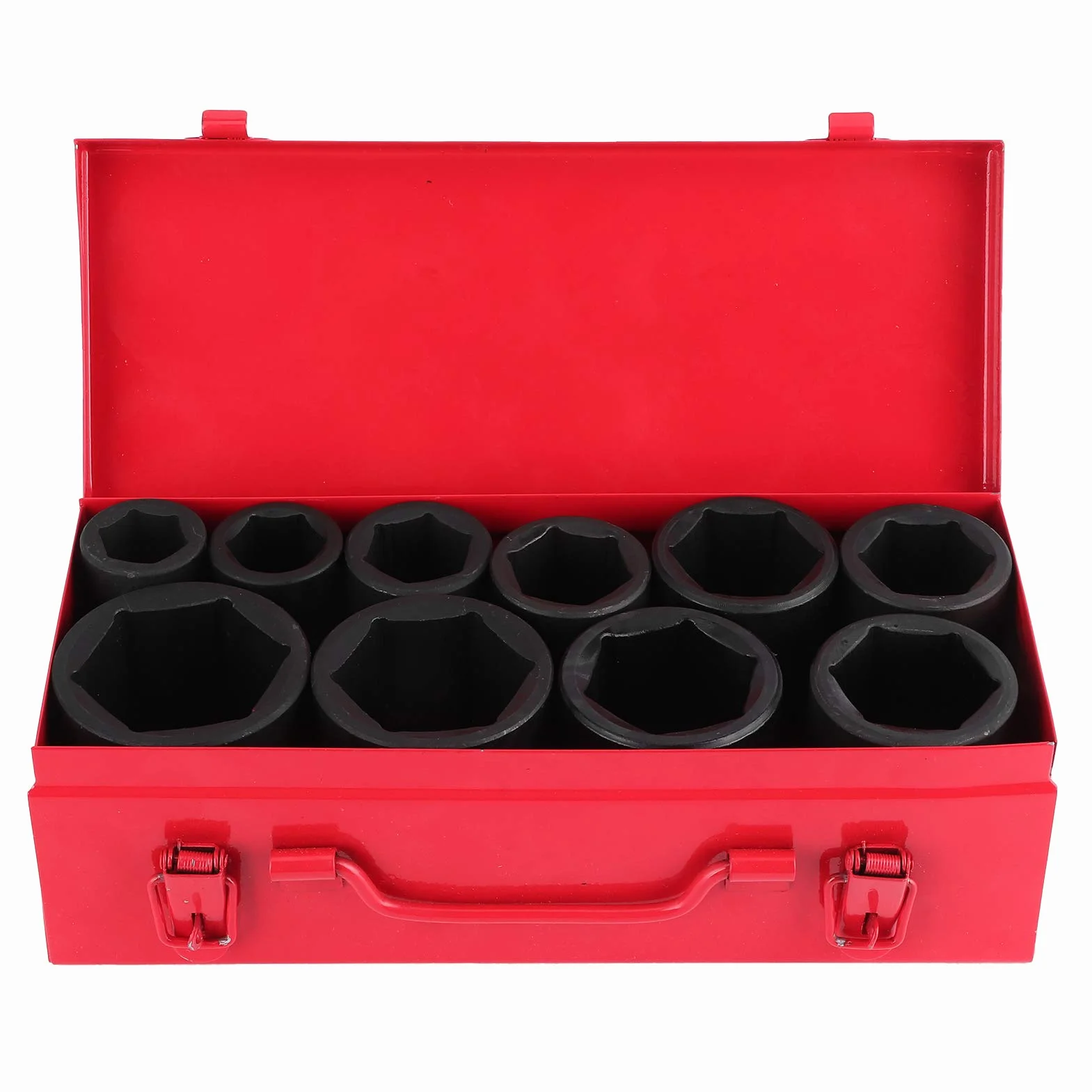 Walmeck 10 Sztuk Metrycznych Głębokich Nasadek Udarowych, Napęd 3/4 Cala 6-punktowy Zestaw Narzędzi Samochodowych Cr Mo Steel 22 24 27 30 32 36 38 41 46 50mm, ze Schowkiem, do Uży