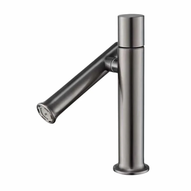 TYKHGFS Nikiel szczotkowany ze stali nierdzewnej 304, jednootworowa, montowana na blacie bateria łazienkowa, 2-trybowy wąż, 60 cm, armatura do gorącej wody zimnej (C)