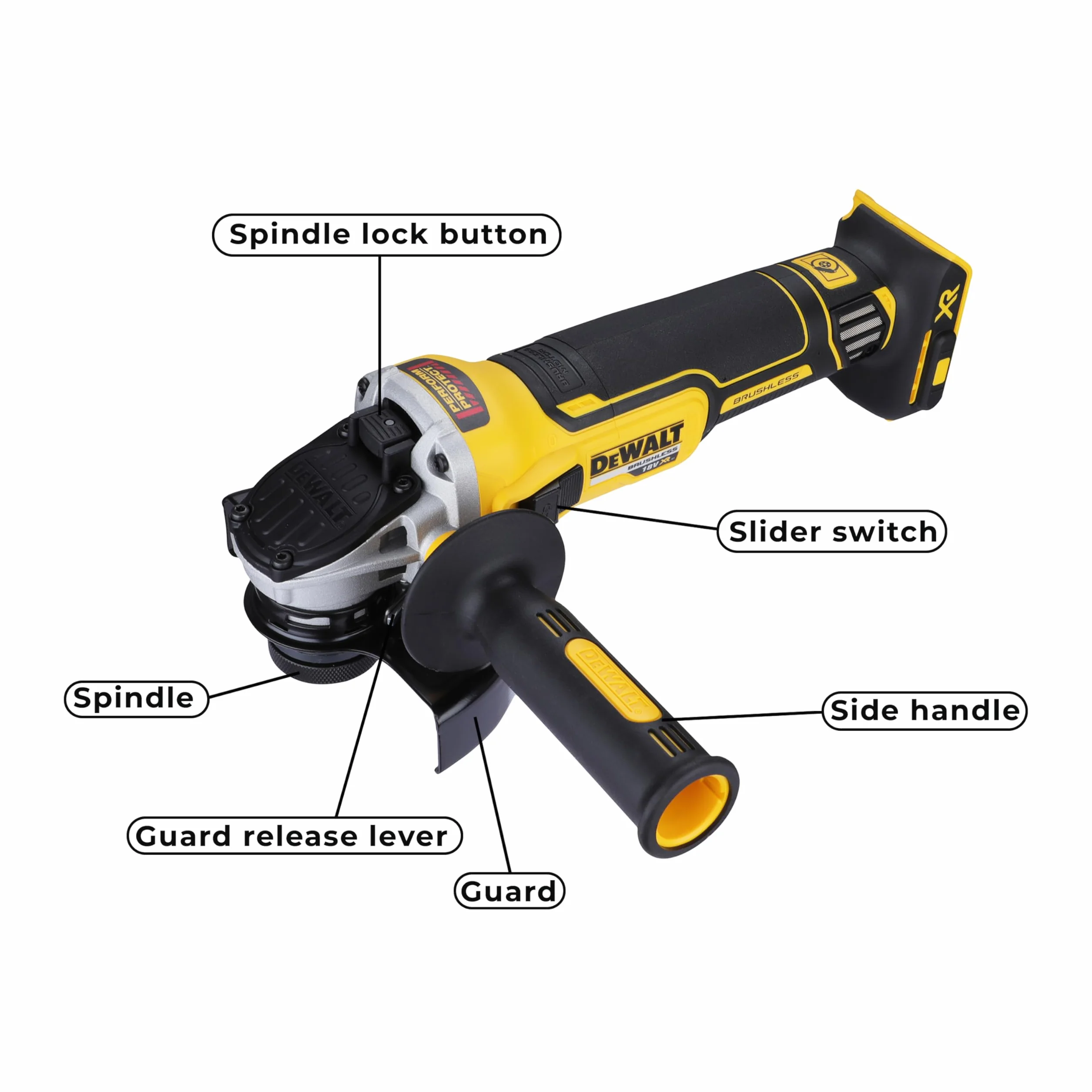 Dewalt Dcg405N Szlifierka Kątowa, Żółty/Czarny, 125 mm