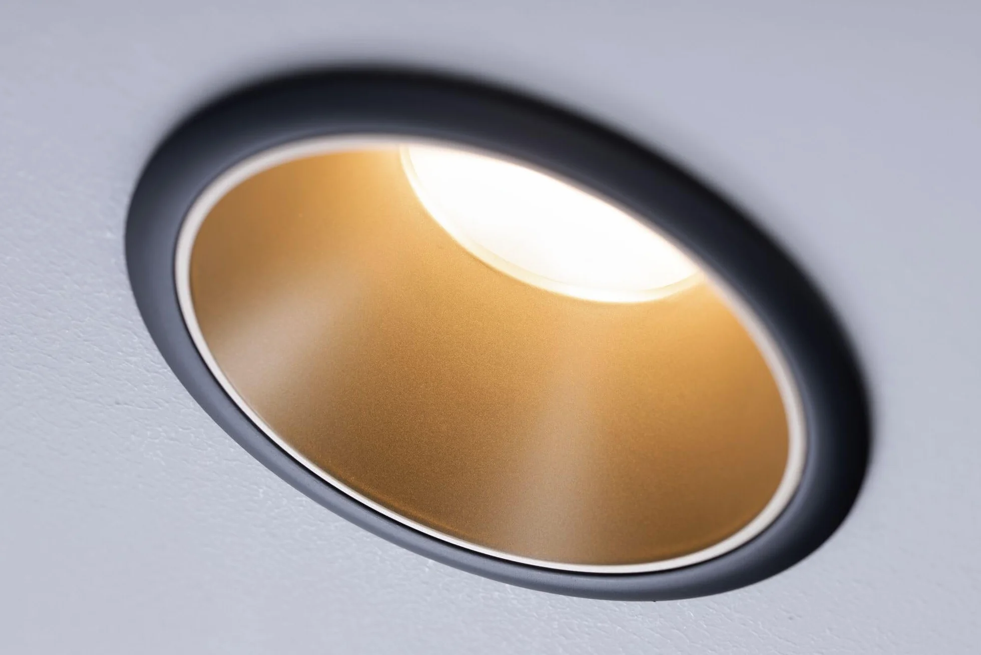 Paulmann 93404 Oprawa Wpuszczana Led Cole Okrągła, W Tym Ściemnialny Reflektor Wpuszczany 3X6,5W Czarny, Złoty Matowy Lampa Wpuszczana Plastik, Aluminiowo-Cynkowy Punkt Sufitowy 2700K ,Czarne, Matowe Złoto ,3Er-Set , 19.5 Watts
