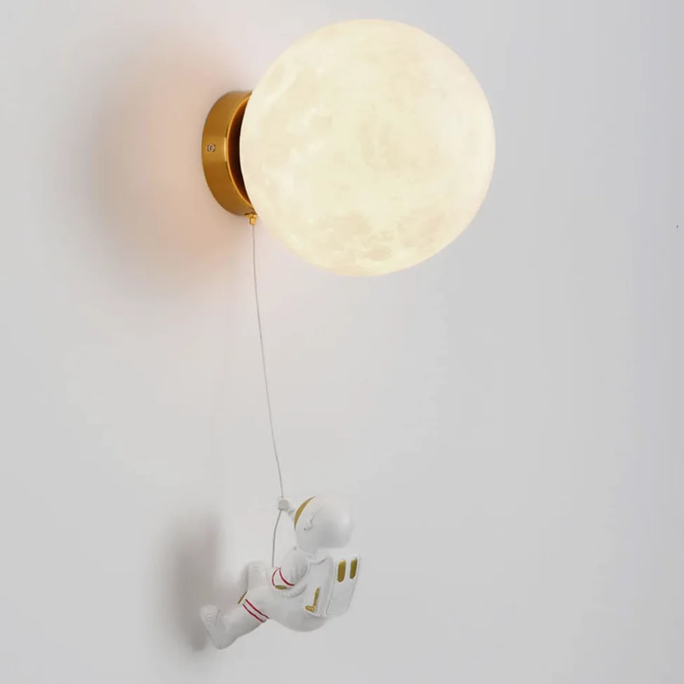 Lampa ścienna LED dla dzieci ściemniana lampka nocna nowoczesna lampka nocna dla dziecka astronauta pokój dziecięcy księżyc lampka nocna 3D lampka nocna do pokoju dziecięcego