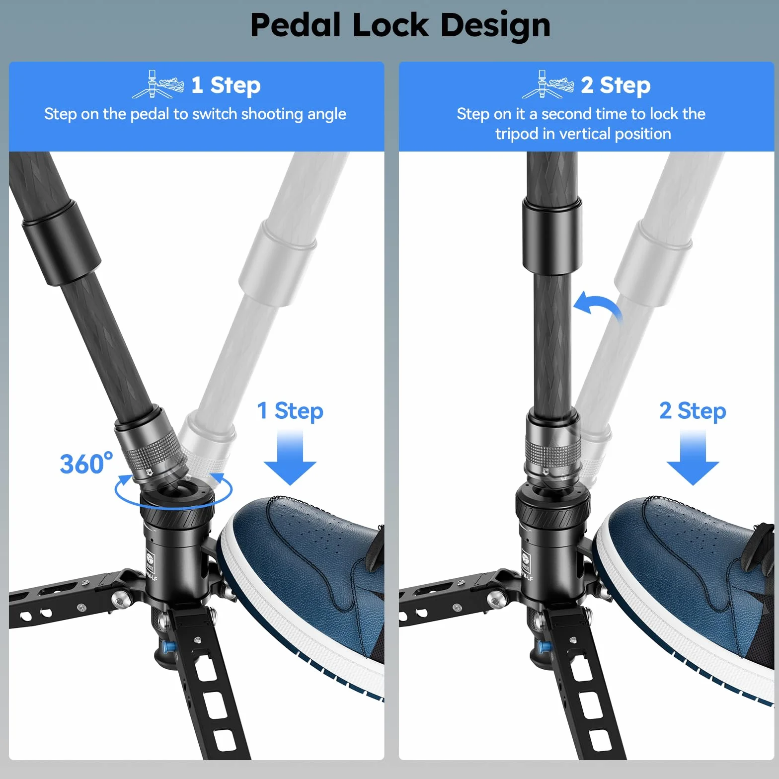 SIRUI Monopod z włókna węglowego 165 cm z pedałem, szybki monopod podróżny
