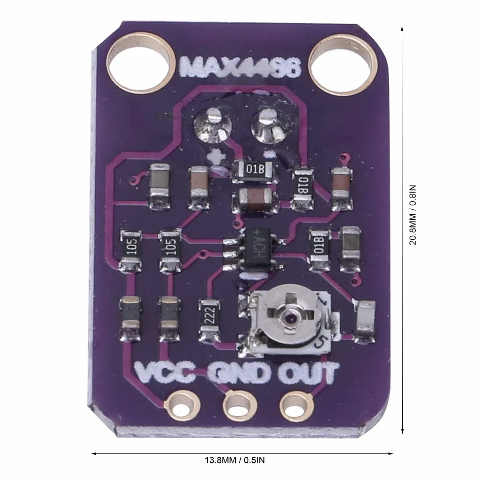 Hiletgo 2 Sztuk Max4466 Wzmacniacz Mikrofonowy Moduł Czujnik Dźwięku 2.4V-5.5V