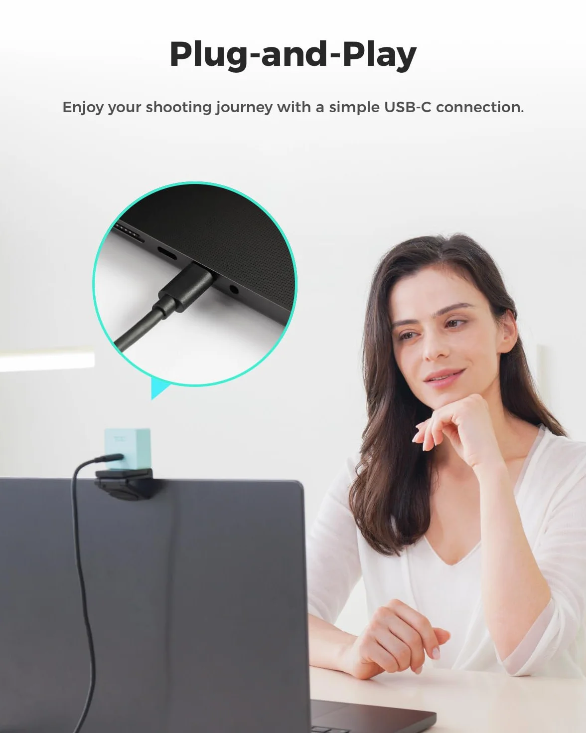 OBSBOT Meet SE 1080P 100FPS kamera internetowa do komputera, kamera internetowa USB ze śledzeniem AI, mikrofon, statyw, przesunięty HDR, tryb urody, kamera strumieniowa Plug&Play do laptopa/komputera