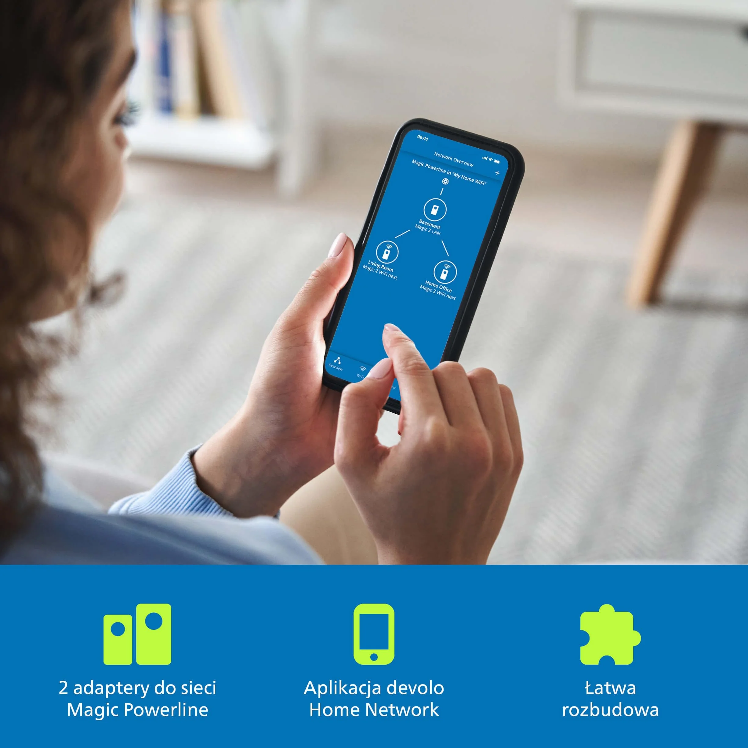 devolo Magic 2 WiFi next Starter Kit Powerline Wi-Fi 2400 Mbit/s adapter gniazdkowy Gigabit LAN biały
