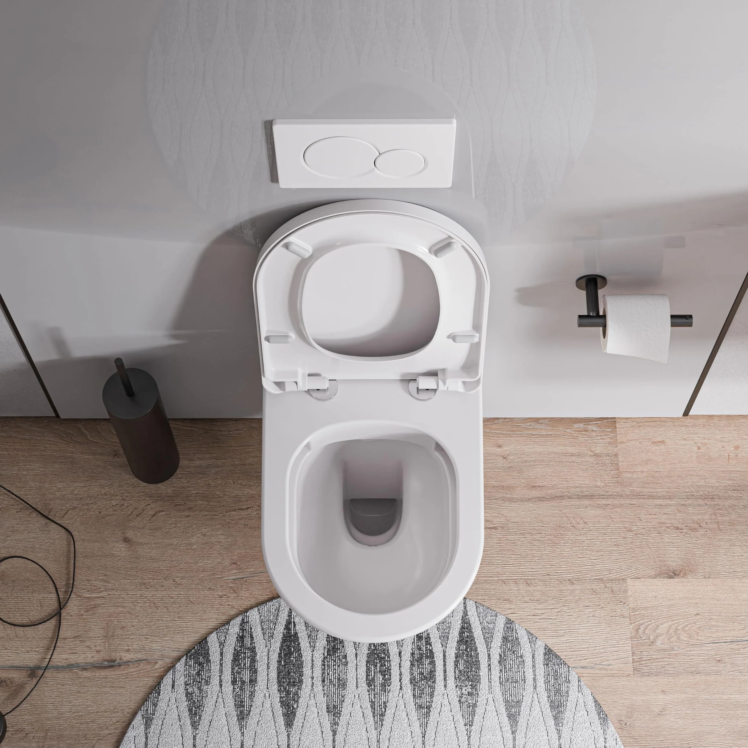 BERNSTEIN Design WC ¶cienne bez ko³nierza Zestaw WC wisz±ce z zdejmowan± pokryw± WC z automatycznym opuszczaniem Deska WC bez ko³nierza Viveo WC w kszta³cie D - WC bez ko³nierza Standardowa pokrywa
