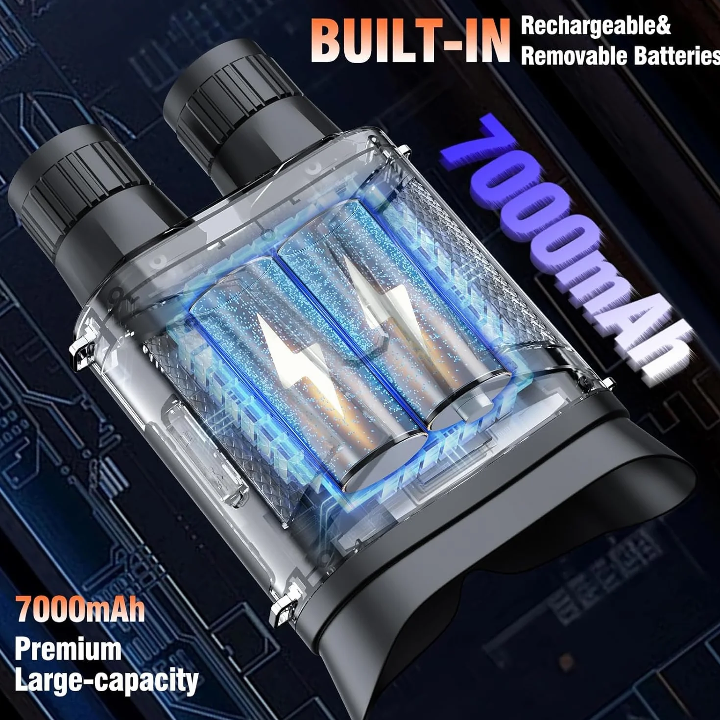 HD Cyfrowa Lornetka Noktowizyjna 7000 mAh 5x Zoom Duży Ekran TFT LCD