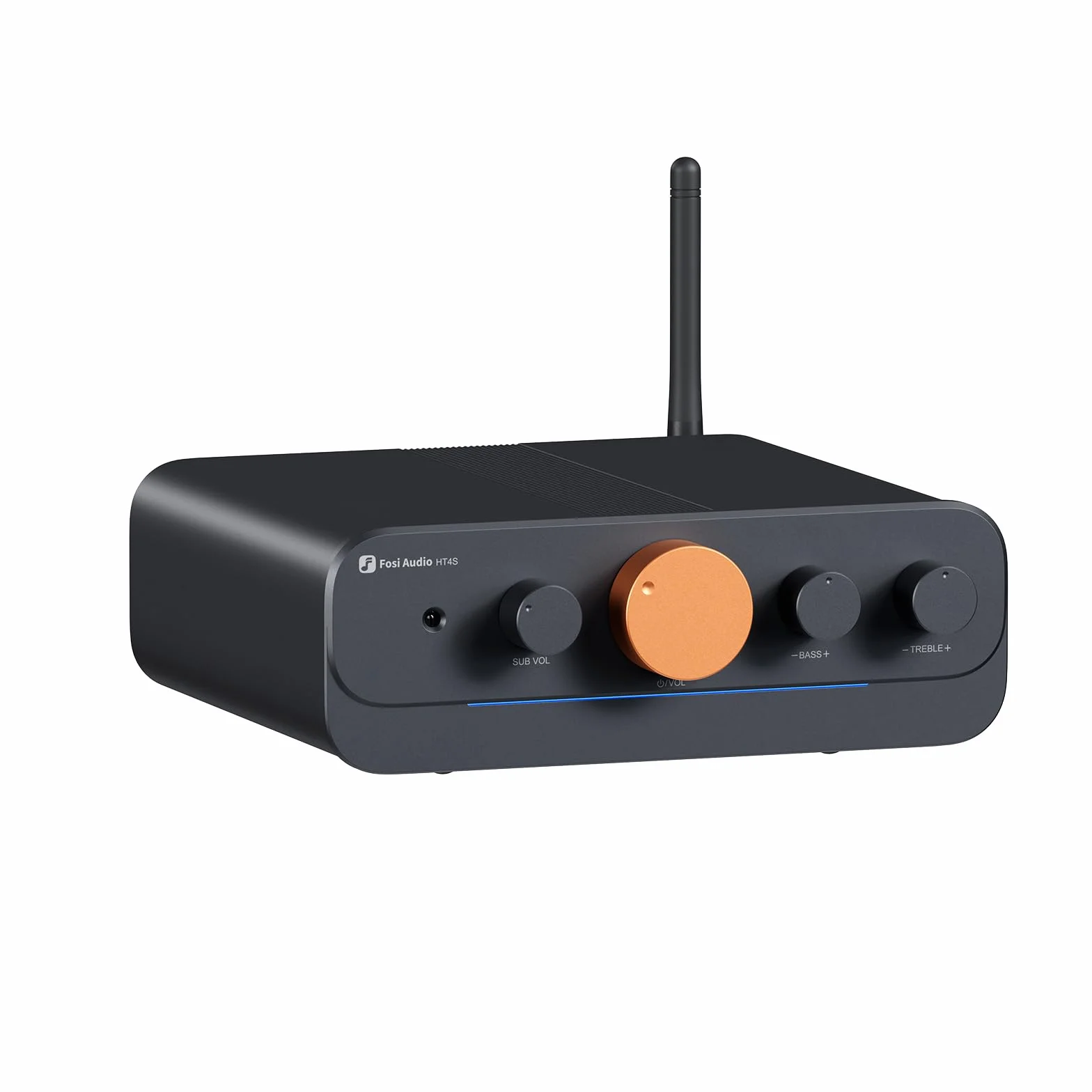 Fosi Audio HT4S Wzmacniacz Bluetooth do Głośników Zewnętrznych, 4-Kanałowy Wzmacniacz Mocy do Kokpitu Wyścigowego Bass Shaker Sim, Stereofoniczny Domowy Odbiornik Audio 4.1/5.0 CH