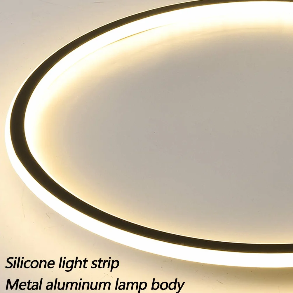 Lampa sufitowa LED, nowoczesna, minimalistyczna, ultra cienka, okrągła lampa sufitowa, metalowa, akrylowa, ściemniana, z pilotem zdalnego sterowania, oświetlenie sufitowe, do sypialni, salonu,