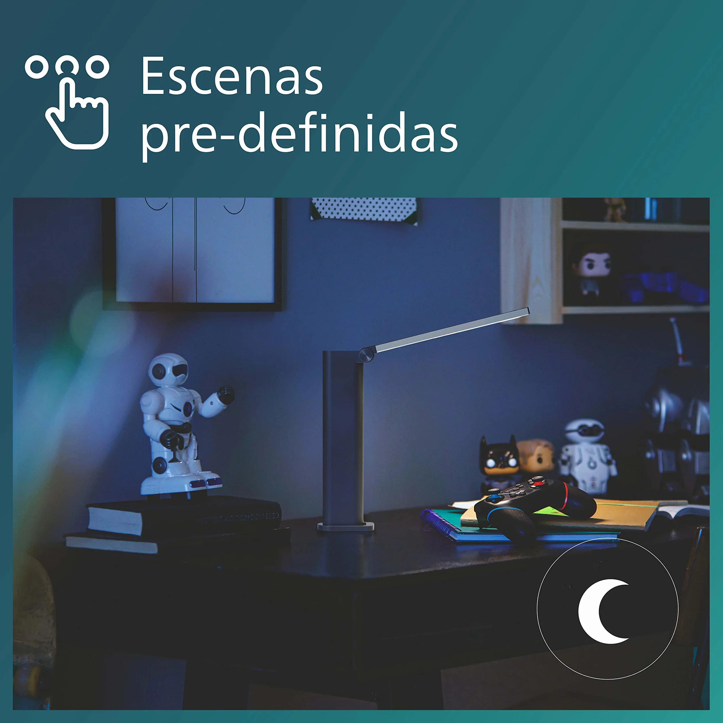 Philips LED Lampka biurkowa Performance Amber DSK202, 5 W 120 lm, 4000 K, czarna, możliwość przyciemniania, USB