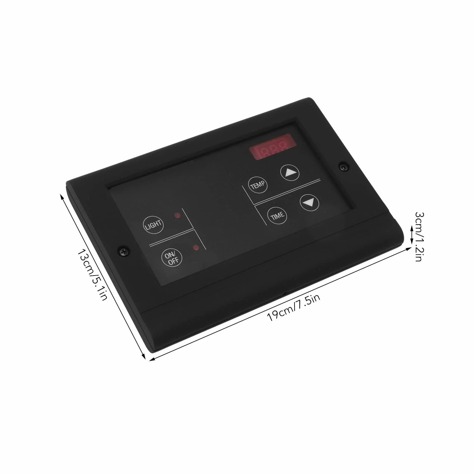 Cyfrowy Kontroler Sauny, Obudowa ABS 35-110 ℃ Wielofunkcyjny Sterownik Generatora Pary Sterowanie Oświetleniem dla Pieca do Sauny 3-27KW (Czarny)