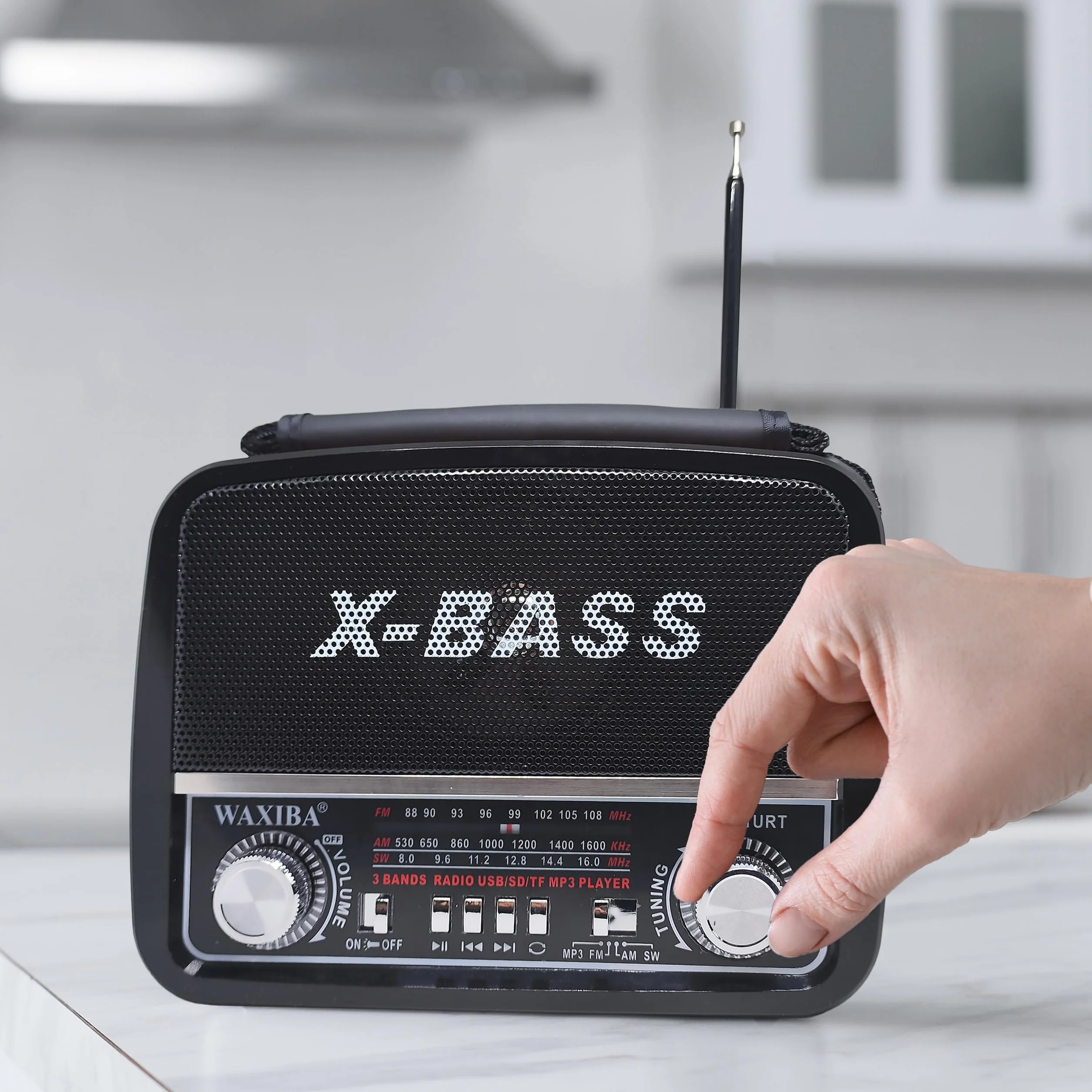 Radio Retro Bluetooth FM Walizkowe Drewno Vintage USB SD