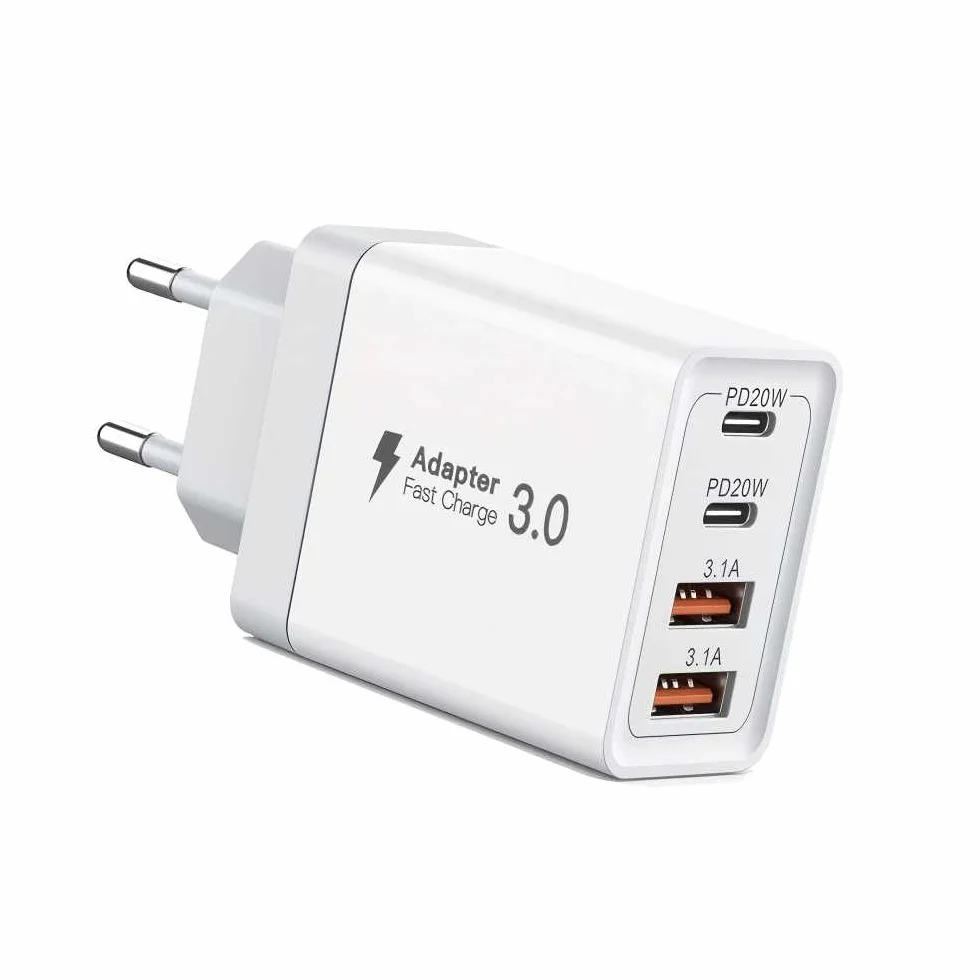 Szybka Ładowarka 40W PD USB C USB A Uniwersalny Zasilacz do iPhone Samsung Huawei Xiaomi