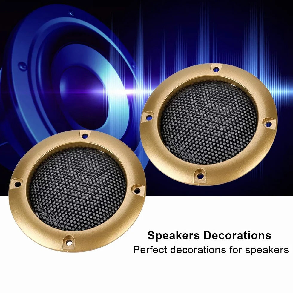2-calowa osłona głośnika dekoracyjna siatkowa okrągła Subwoofer złota