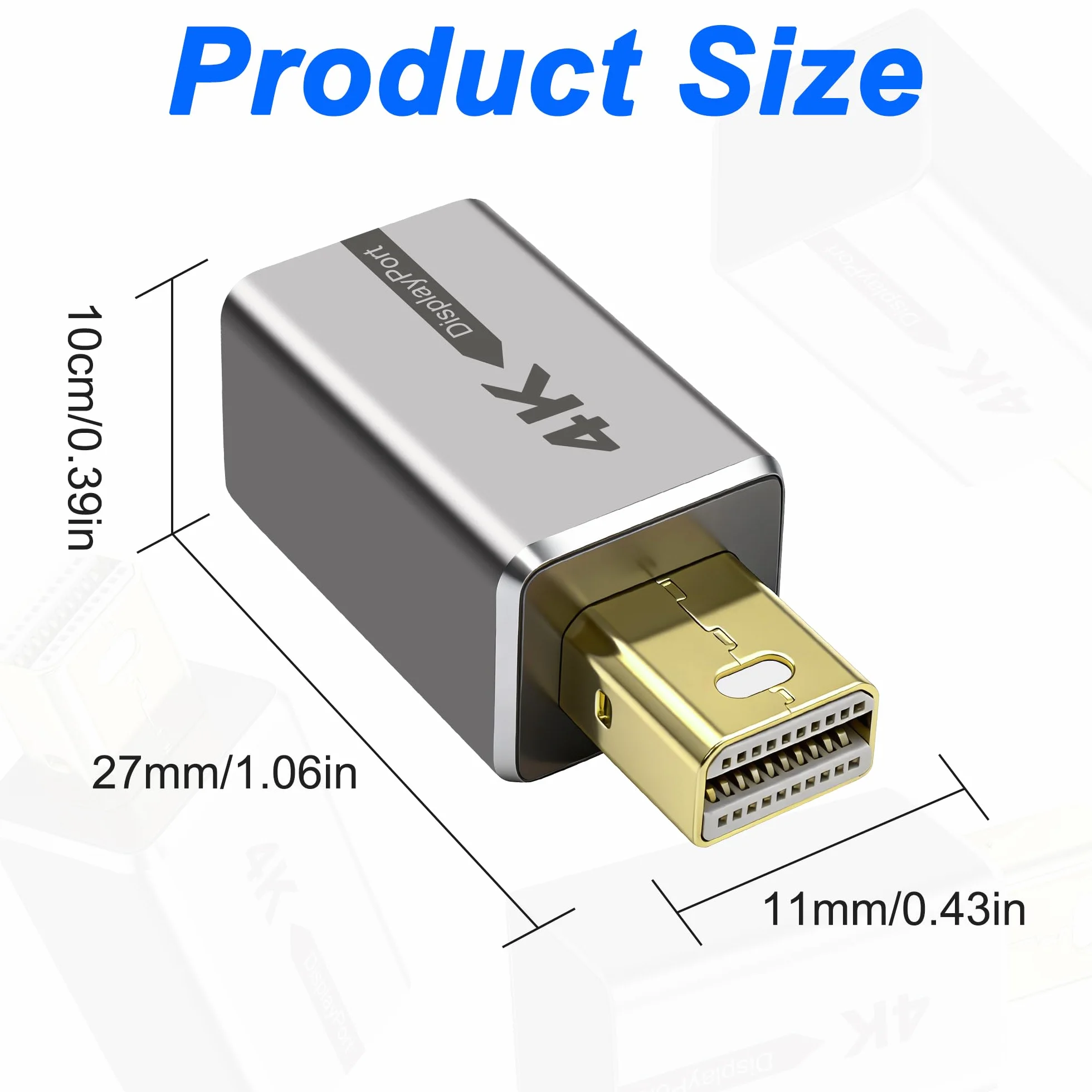 MEIRIYFA Mini DisplayPort Headless Ghost Display Emulator, 4K Mini DP Dummy Plug EDID Emulator Virtual Display Adapter z oświetleniem LED do PC, zdalnego serwera (2 szt.)