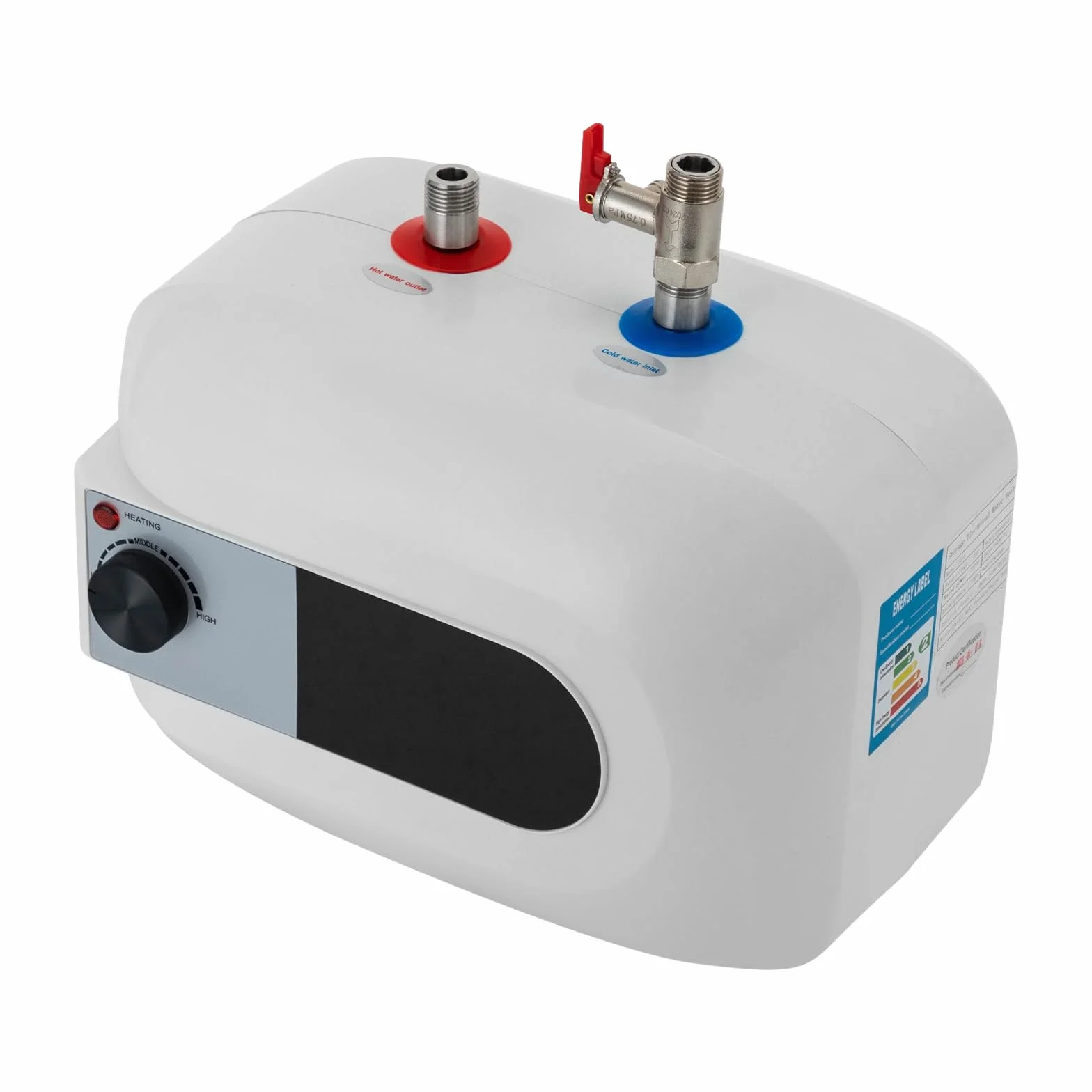 Elektroniczny podgrzewacz wody, 1500 W, 30-65°C, zbiornik wody IPX4, bojler 0,75 MPa, bojler dolny 6 l