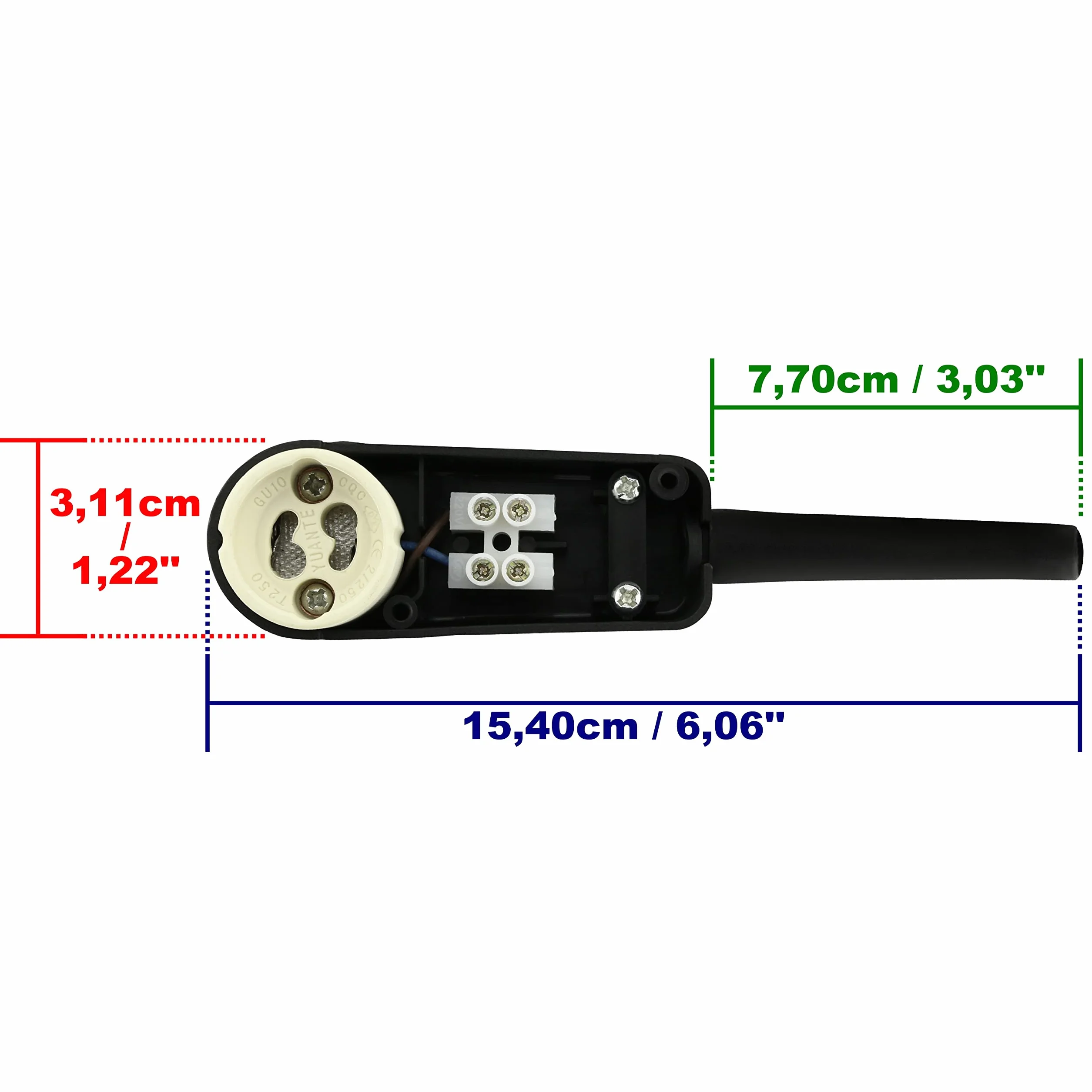ISOLATECH 2szt GU10 gniazdo z puszką przyłączeniową żarówki energooszczędne LED (max.250V/2A) żarówki do montażu w domu sufit podwieszany wspornik kuchnia łazienka gniazdo akcesoria