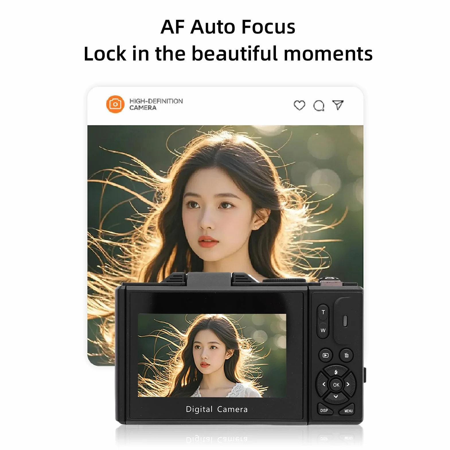 Aparat Cyfrowy, 5K 75MP Autofocus Wi -Fi Vedio Camera do Fotografii, z Ekranem Klapki 3 Cali 180 °, 18x Cyfrowy Zoom, Kompaktowy Mały Aparat dla Chłopców Dziewczyn (32GB)