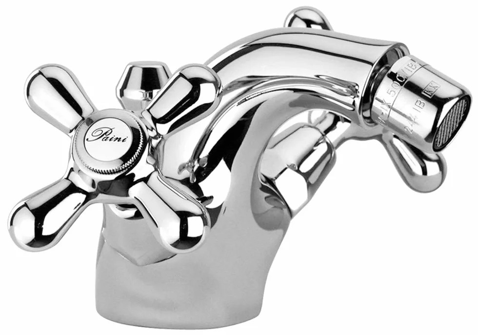 Paini Liberty 327 jednouchwytowa bidet z uchwytem krzyżowym, łazienka, chromowana, Design Liberty, w całości wyprodukowana we Włoszech i wykończona