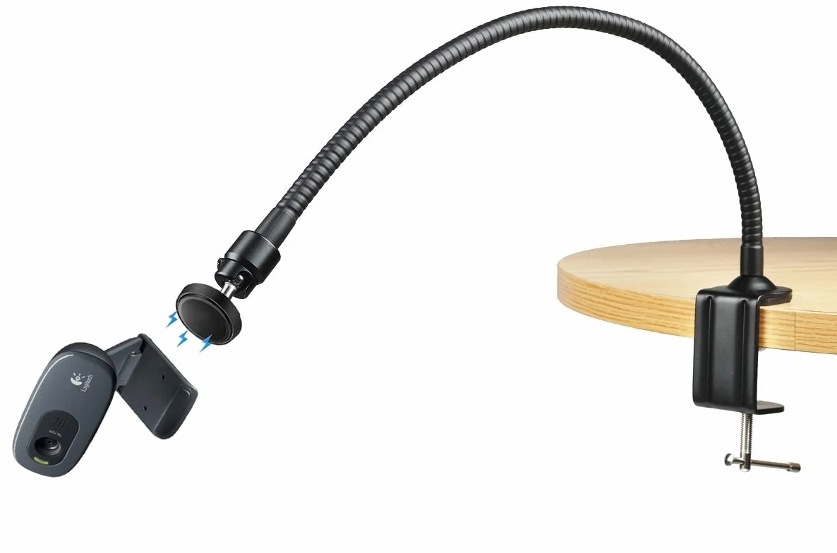 Uchwyt kamery internetowej Logitech C270 C310 C270i Brio 4K Brio 500 Brio 300 Brio 100 magnetyczny zaciskowy 64 cm