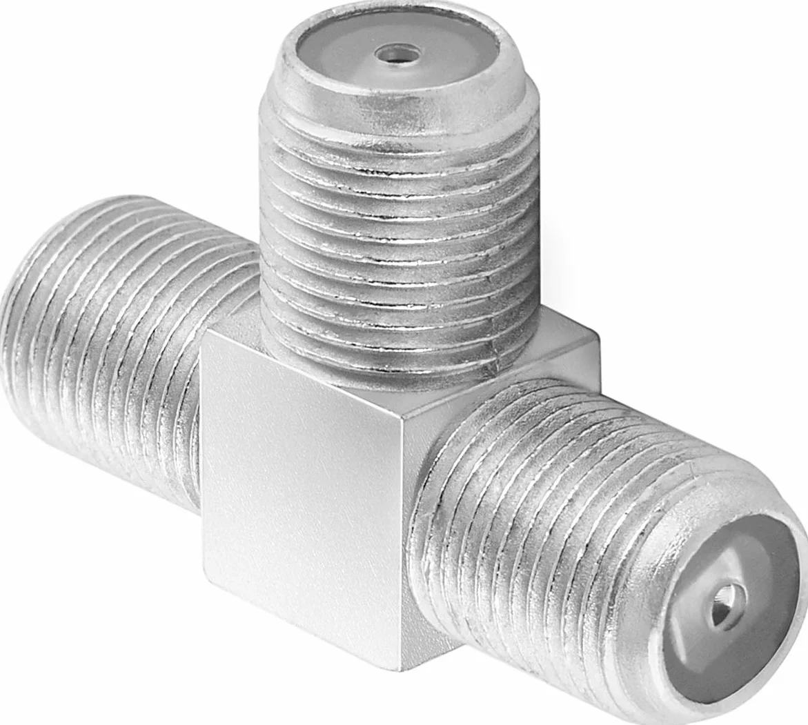 Poppstar rozdzielacze antenowe SAT TV Coax trójniki 3 gniazda F adapter F rozgałęźnik antenowy srebrne