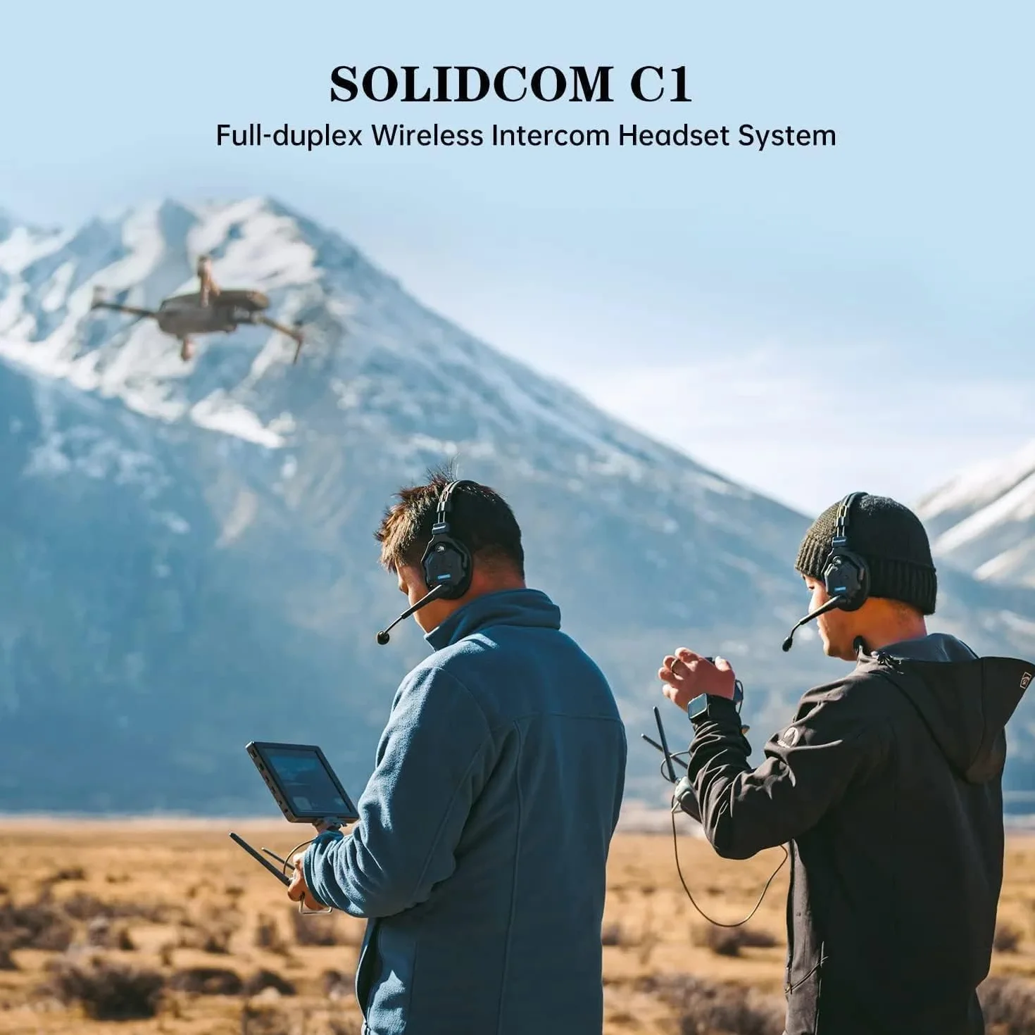 Hollyland Solidcom C1 Full Duplex Wireless Intercom System 350 m Bezprzewodowy zestaw słuchawkowy dla 8 użytkowników