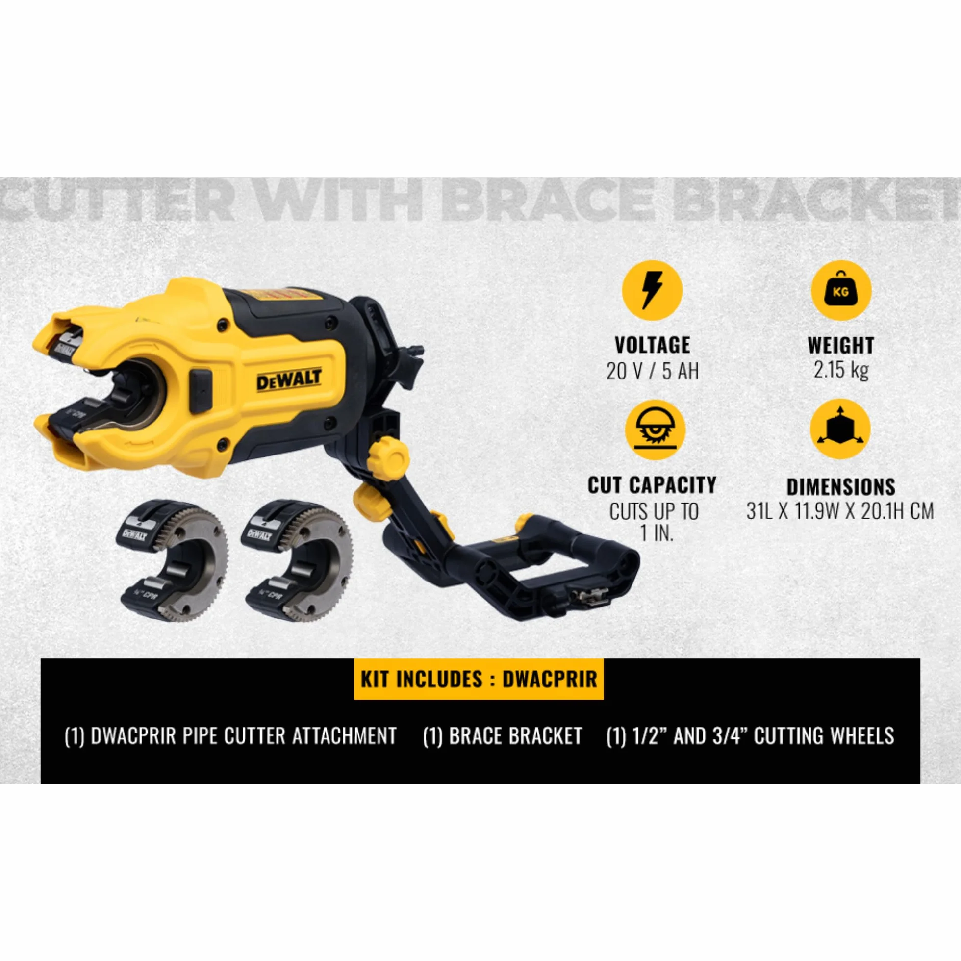 DEWALT IMPACT CONNECT obcinak do rur miedzianych, mocowanie wkrętarki udarowej, obcinacz do rur (DWACPRIR)