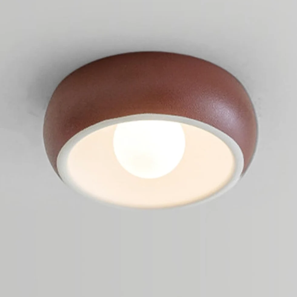 Oświetlenie Sufitowe Led Z Półpłaską Powierzchnią, Balkonowa 20 W, Nowoczesna Okrągła Sufitowa, Oświetlenie Sufitowe Na Korytarzu I Ganku, 11,8 Cala/Czerwony/6000K Białe Światło