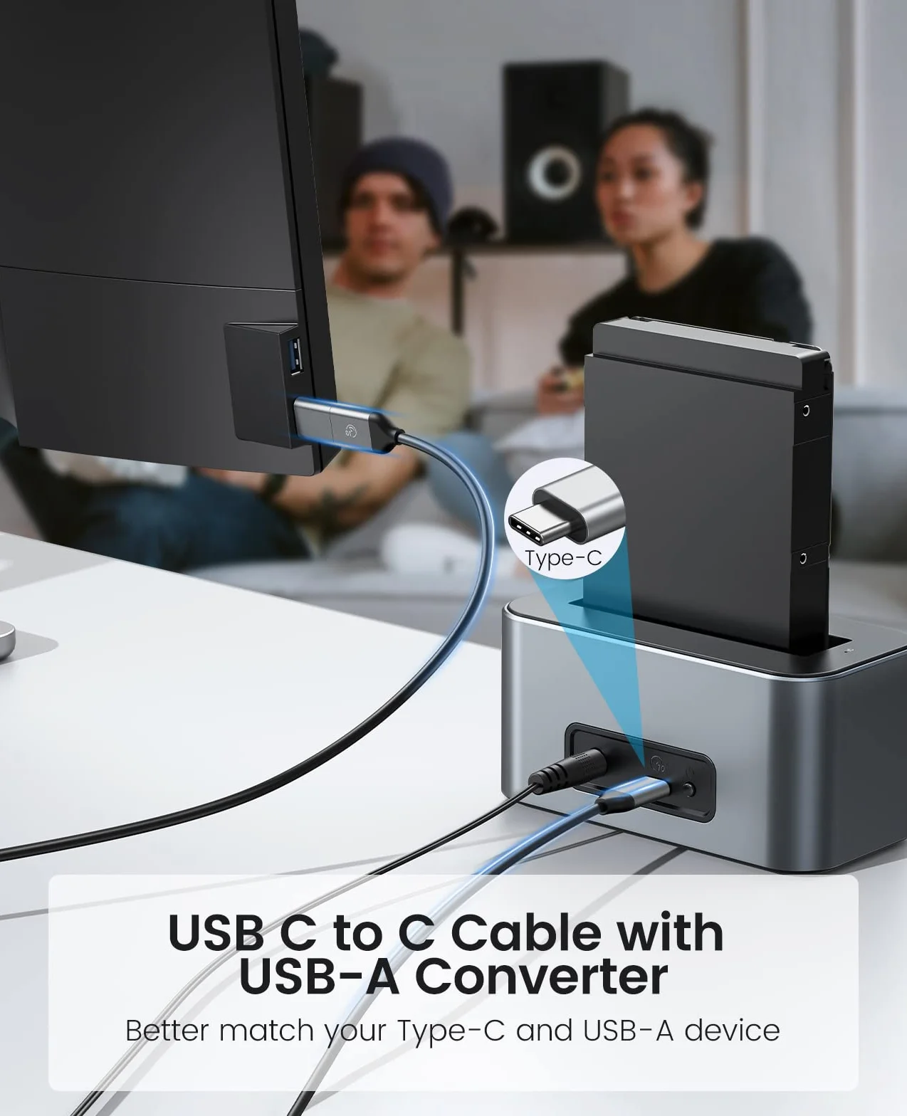 ORICO aluminiowa stacja dokująca do dysku twardego 6 Gbps USB 3.2 Gen 2 SATA 2,5/3,5 cala 18 TB