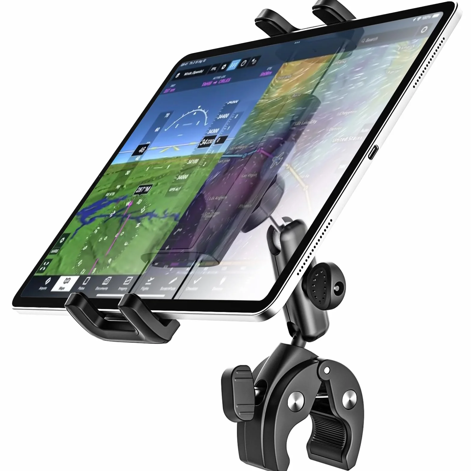 Uchwyt na tablet dla pilotów samolotów, metalowy zacisk ramienia regulacyjnego do iPada