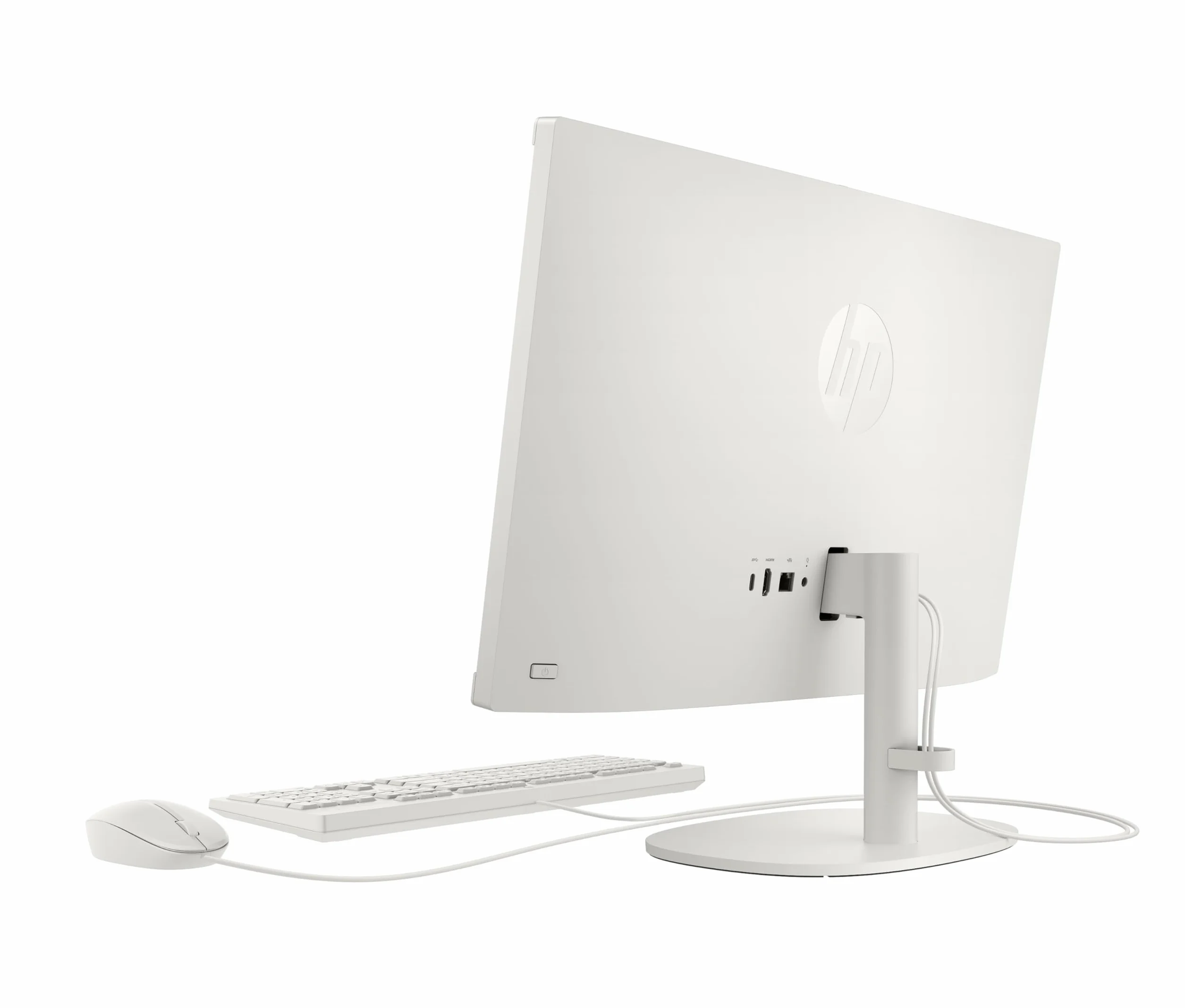 HP All-in-One 22-dg0014ns - Komputer 21,5" (Intel N100, 8GB RAM, 256 GB SSD, Intel UHD Graphics, Windows) - White - klawiatura QWERTY Hiszpański