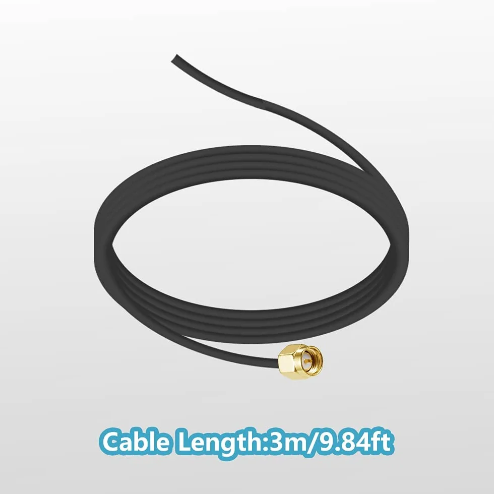 Vecys Antena GSM 868 MHz 3dBi SMA Przedłużacz Anteny 3M RG174 Magnetyczna Podstawa SMA Męski Adapter