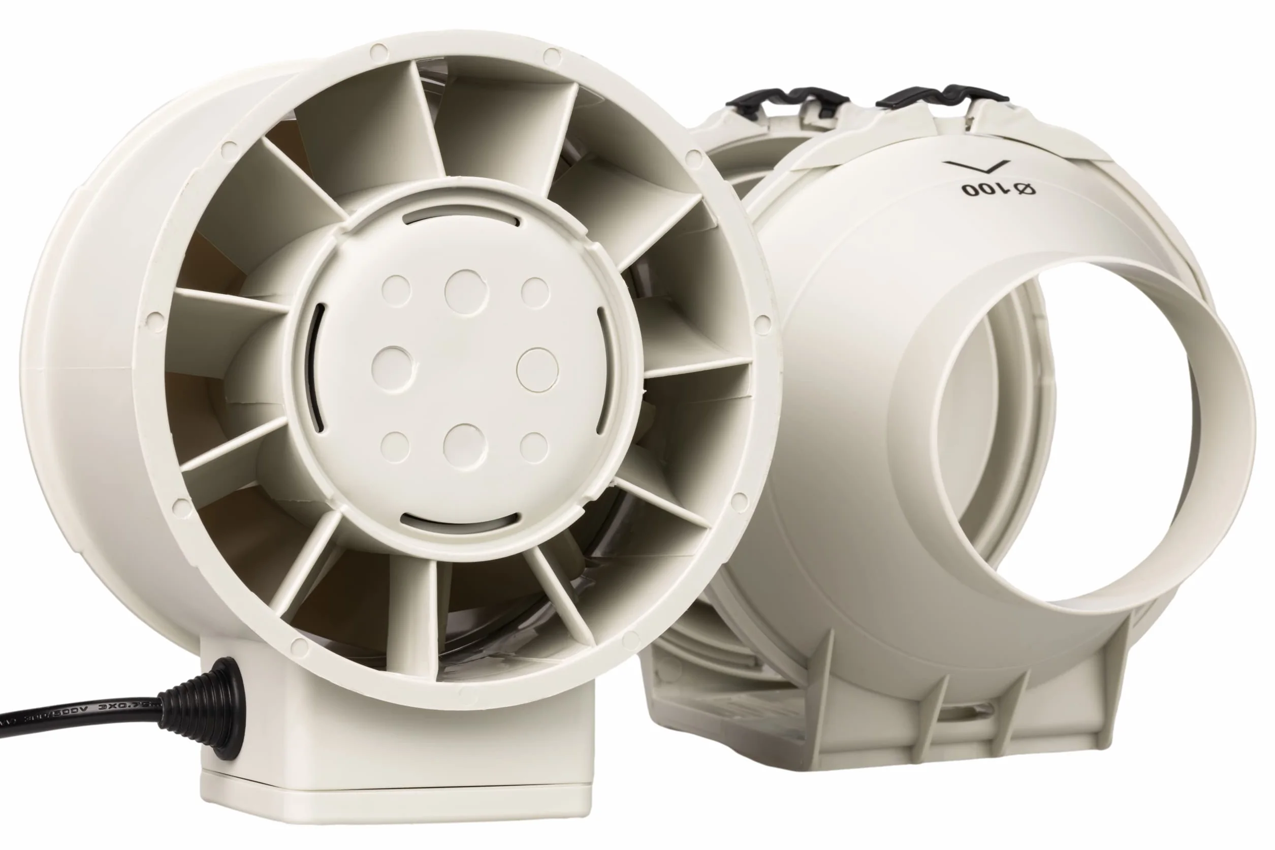 STERR Wentylator Wyciągowy DFA100 Wentylator Kanałowy 100 mm / 4'' - Wentylator Przemysłowy o Niskim Zużyciu Energii