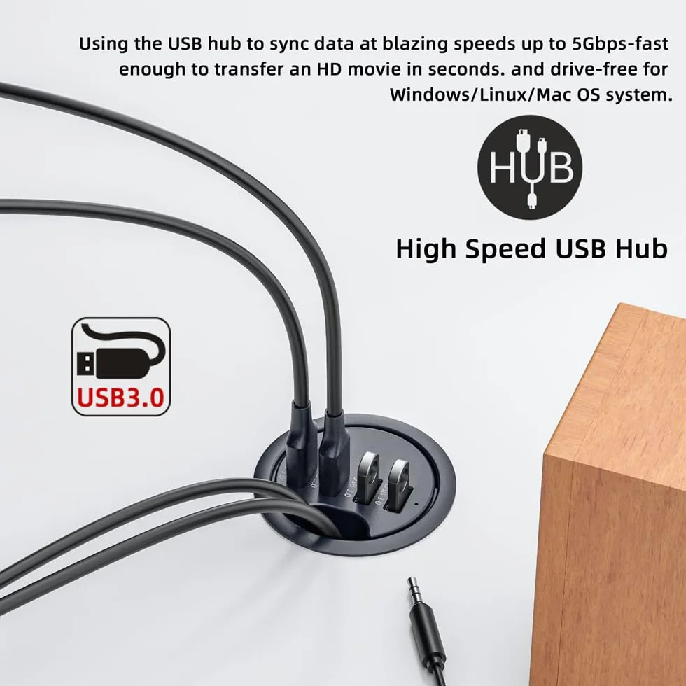 Hub USB 3.0 SD TF USB-C 2 porty USB 60 mm biurko rozgałęźnik stacja dokująca czytnik kart micro-SD do komputera stacjonarnego