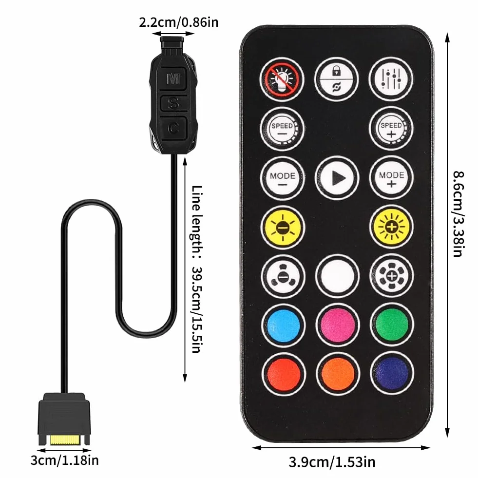 ARGB kontroler z pilotem zdalnego sterowania 5V 3-pin SATA Power RGB Fan Hub do wentylatorów
