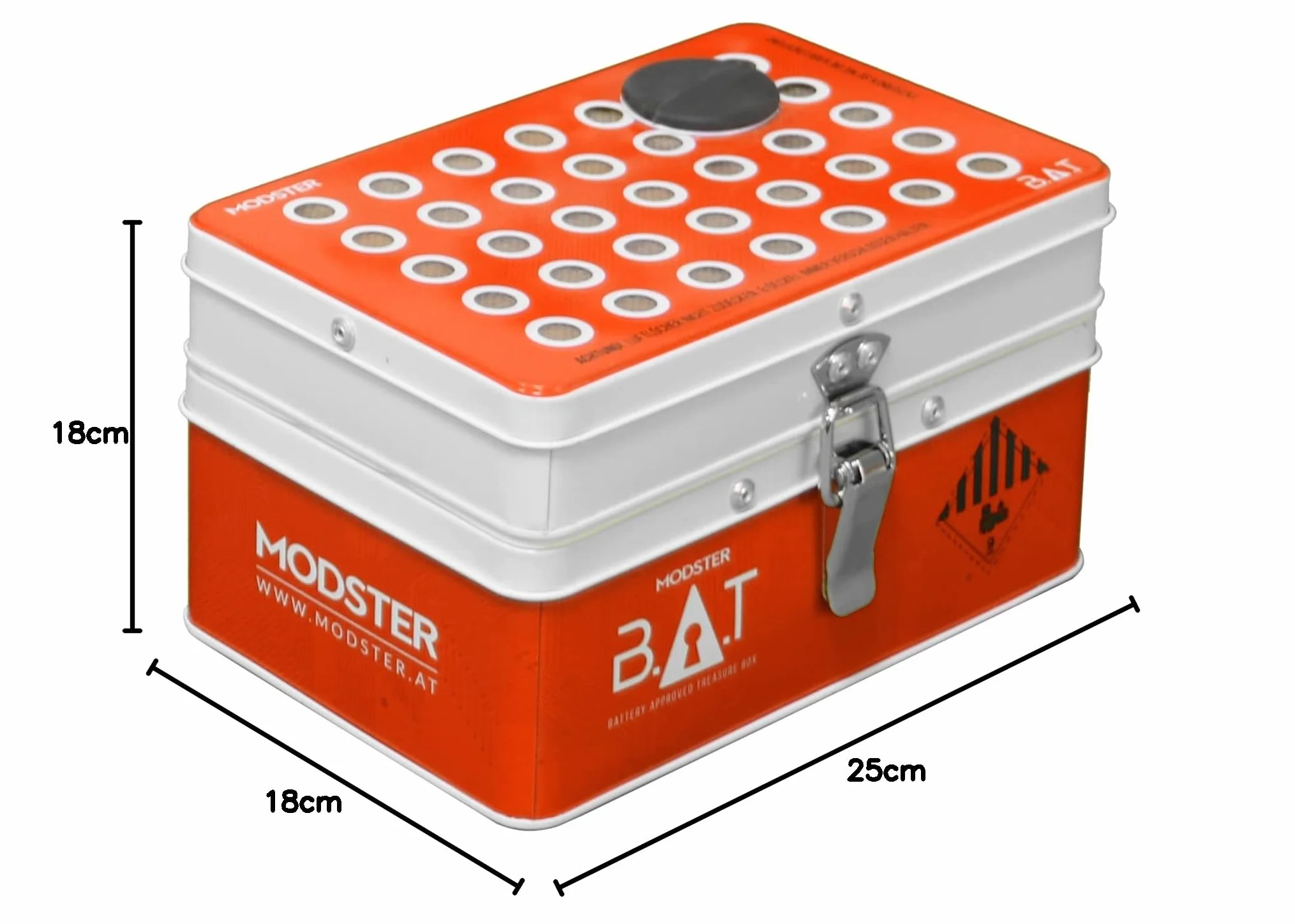 MODSTER BAT Safe Lipo Tresor Mini zabezpieczenie do ładowania, białe, pomarańczowe, MD11130