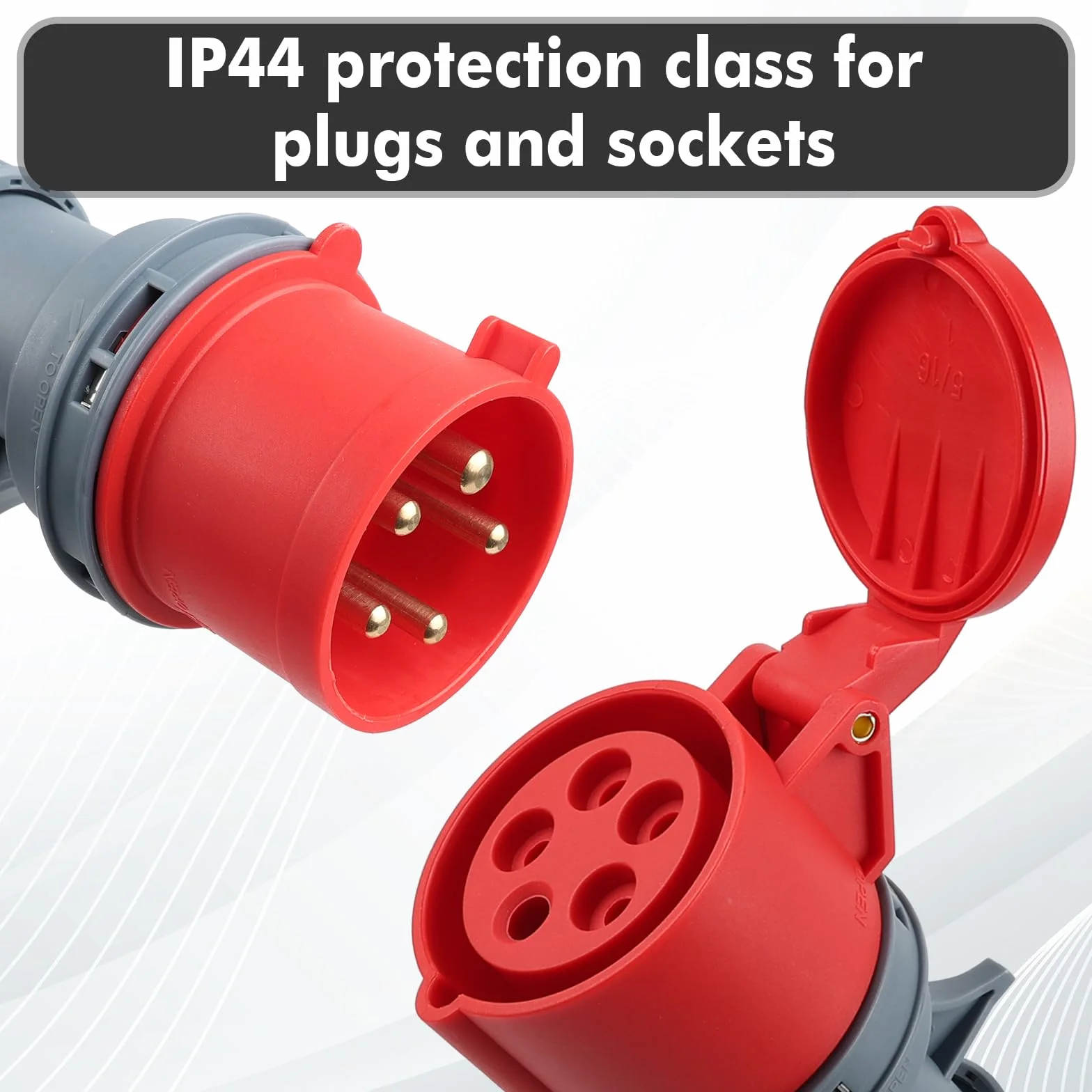 Adapter CEE 32A do 16A, wtyczka CEE IP44 z wyłącznikiem nadprądowym, wtyczka 32A 400V do gniazda 16A 400V, przedłużacz wysokonapięciowy CEE, adapter wysokonapięciowy i gniazdo (32A do 16A)