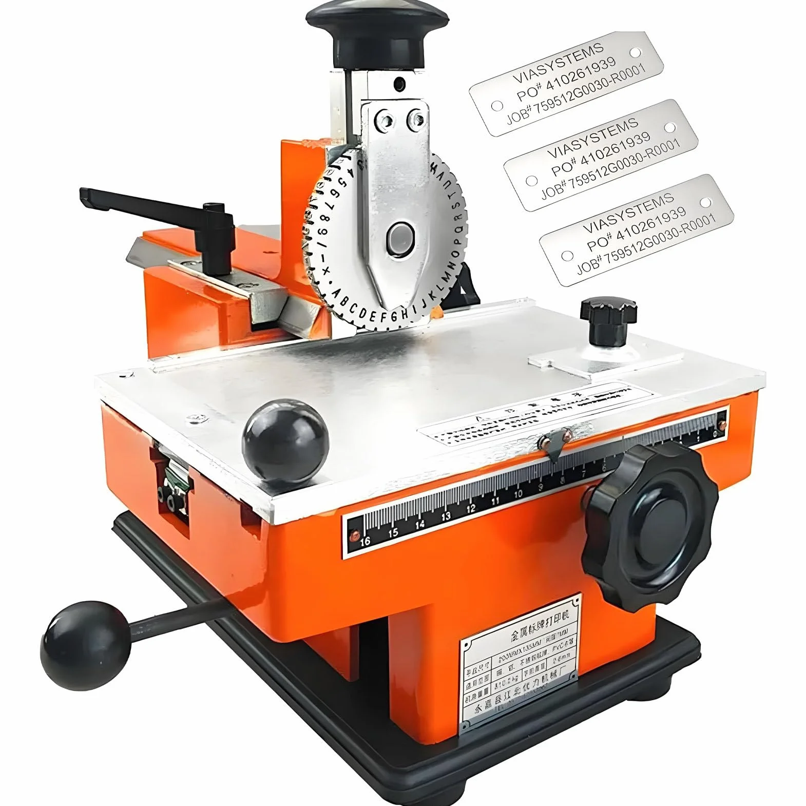 Półautomatyczna maszyna do tłoczenia metalowych tabliczek znamionowych, ręczna maszyna do tłoczenia na stali, narzędzie do grawerowania i znakowania etykiet metalowych 2mm/0.079in