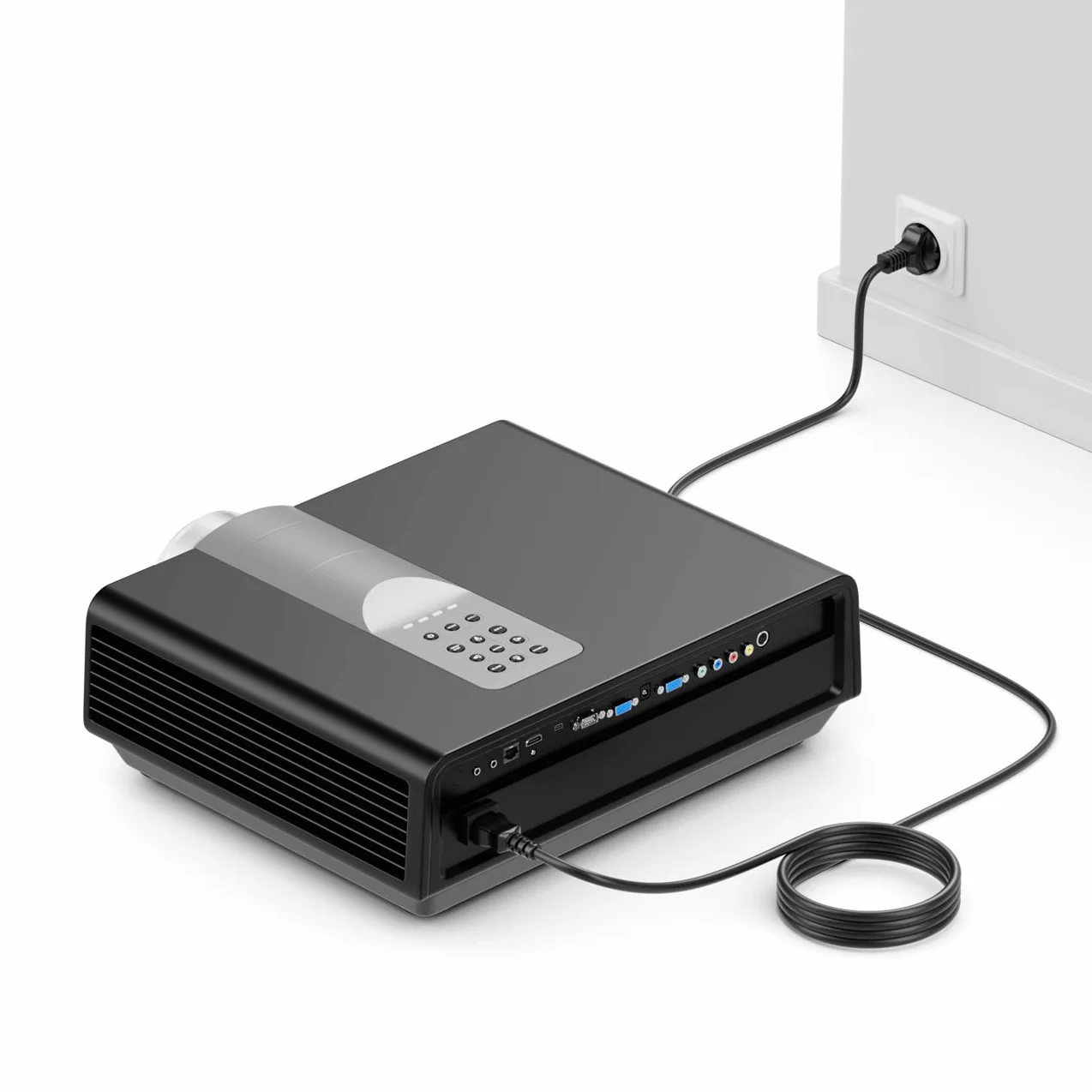 deleyCON 3,0m Kabel Zasilający Przewód Sieciowy Linia Prądu do Urządzeń Wtyk Ochronny Typ F (CEE 7/7) na Gniazdo C13 PC Komputer Monitor Drukarka Projektor - Czarny