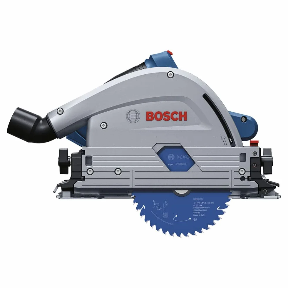 Bosch Professional system 18V: akumulatorowa zagłębiarka tarczowa BITURBO GKT 18V-52 GC (średnica tarczy pilarskiej 140 mm, 1 tarcza pilarska, worek na pył, 1 moduł Bluetooth, walizka L-BOXX)