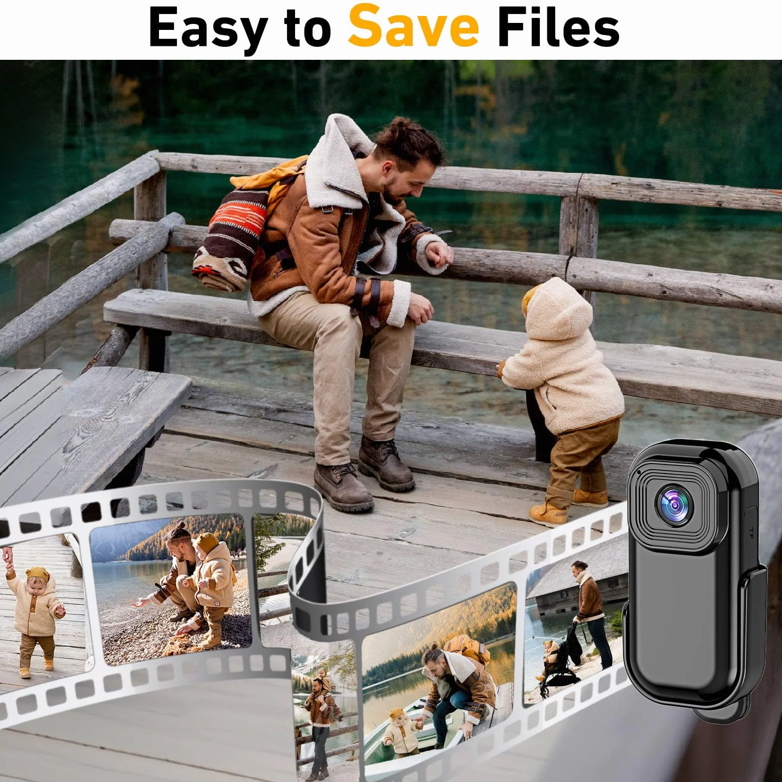 Mini kamera na ciało 1080P, odporna na wstrząsy sportowa wbudowana WiFi, bateria 500 mAh i gwint 1/4