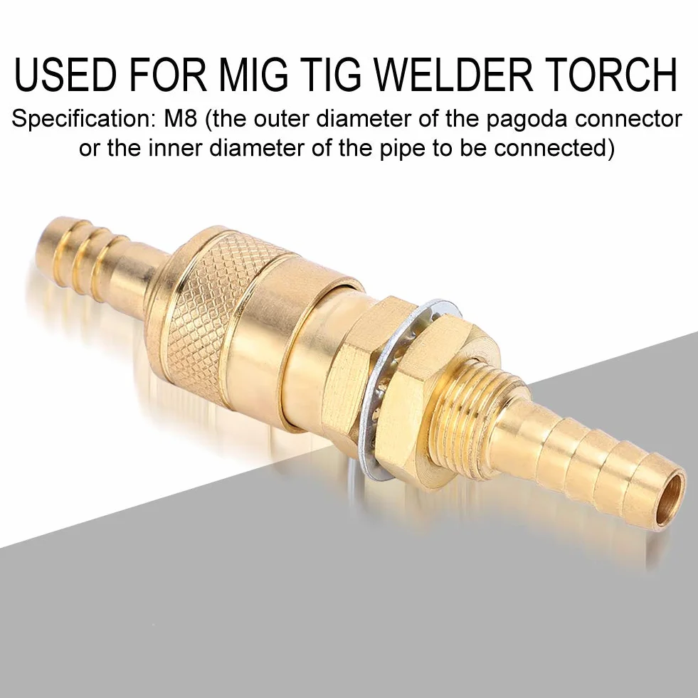 Złącze szybkozłączki do węża, złączka szybkozłącza, adapter gazu spawalniczego Tig do palnika spawalniczego MIG TIG (żółta)