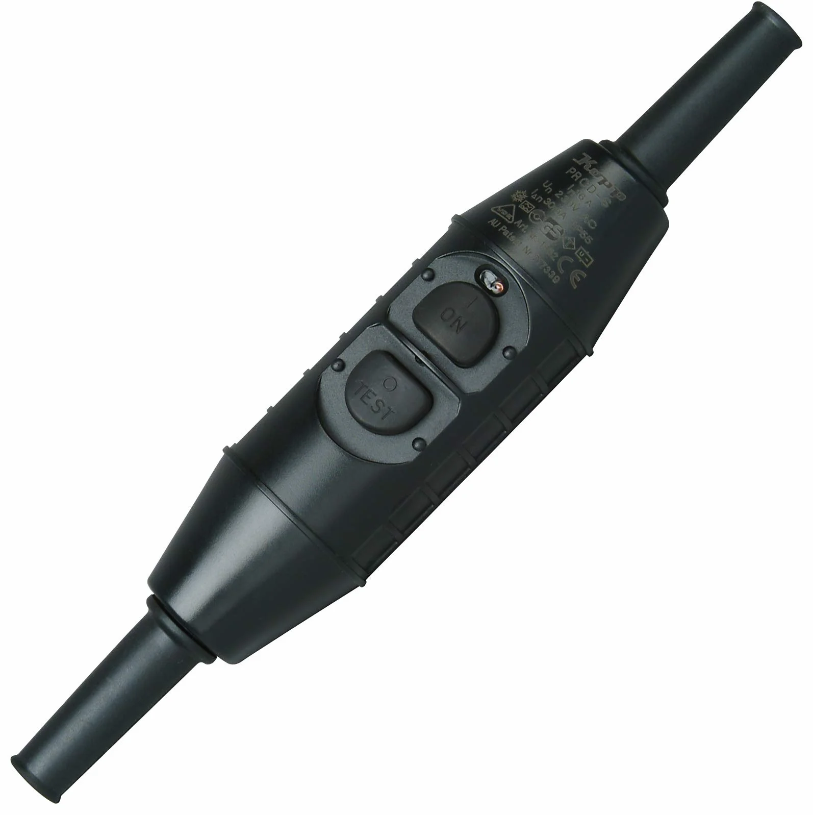 Kopp 196200015 PRCD-S, IP55, 230 VAC, 16 Amp, 3-biegunowe przełączanie, znak kontrolny: VDE, GS der BG Kolonia, czarny