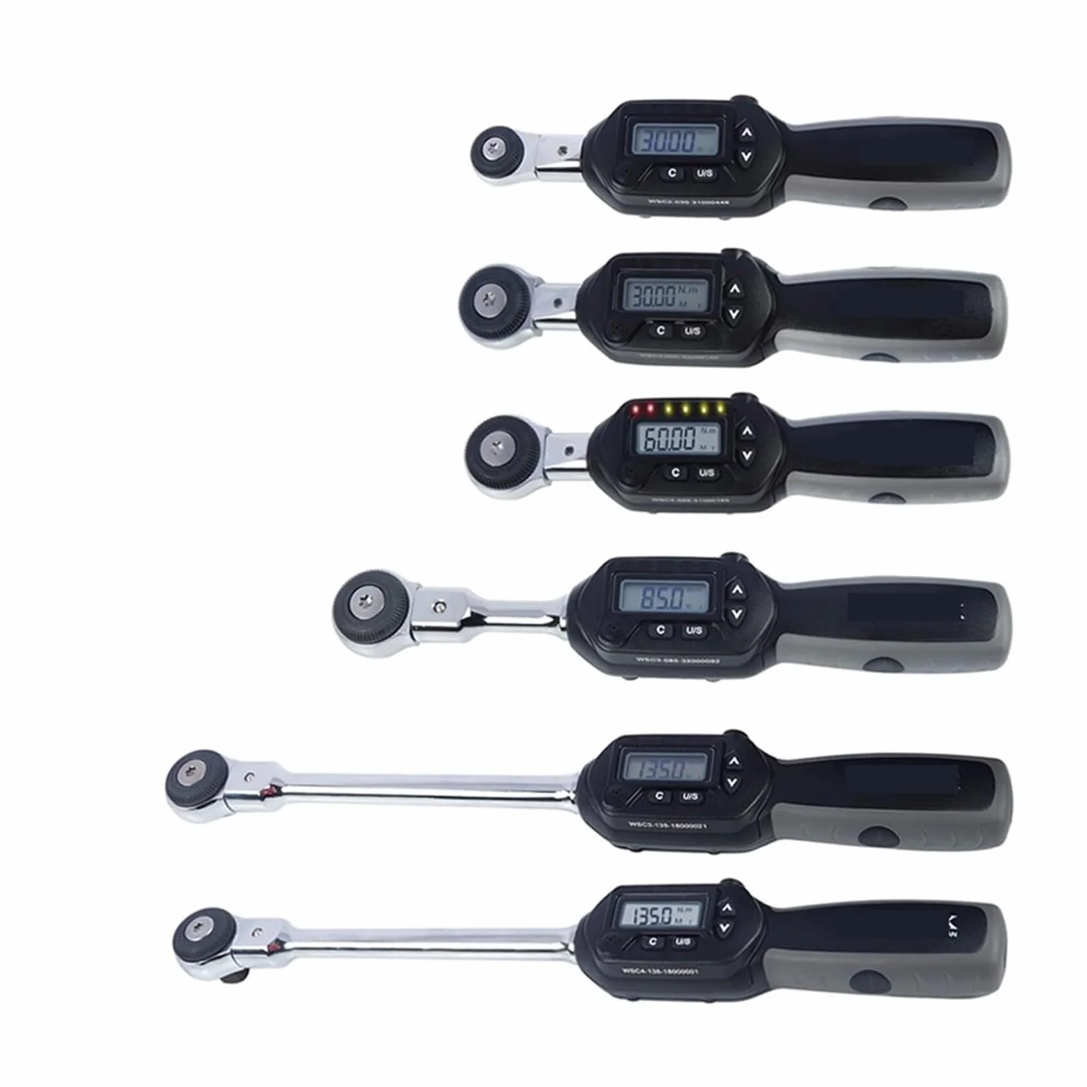Cyfrowy klucz dynamometryczny 30–135 N·mw/wymienne głowice 1/4"-1/2"(Wsc3-085cn)
