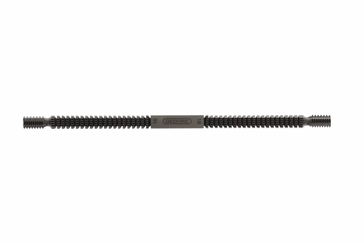 GEDORE Pilnik gwintowany 140A do gwintów wewnętrznych i zewnętrznych, ulepszona stal chromowo-wanadowa, powłoka ISO niklowana, 24 cm - 11 cm