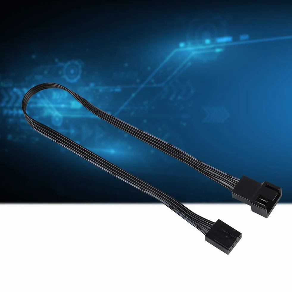 Przedłużacze PWM 4PIN 4-pin do wentylatorów PC, gniazdo-wtyczka 4-pin i 3-pin, 5 sztuk