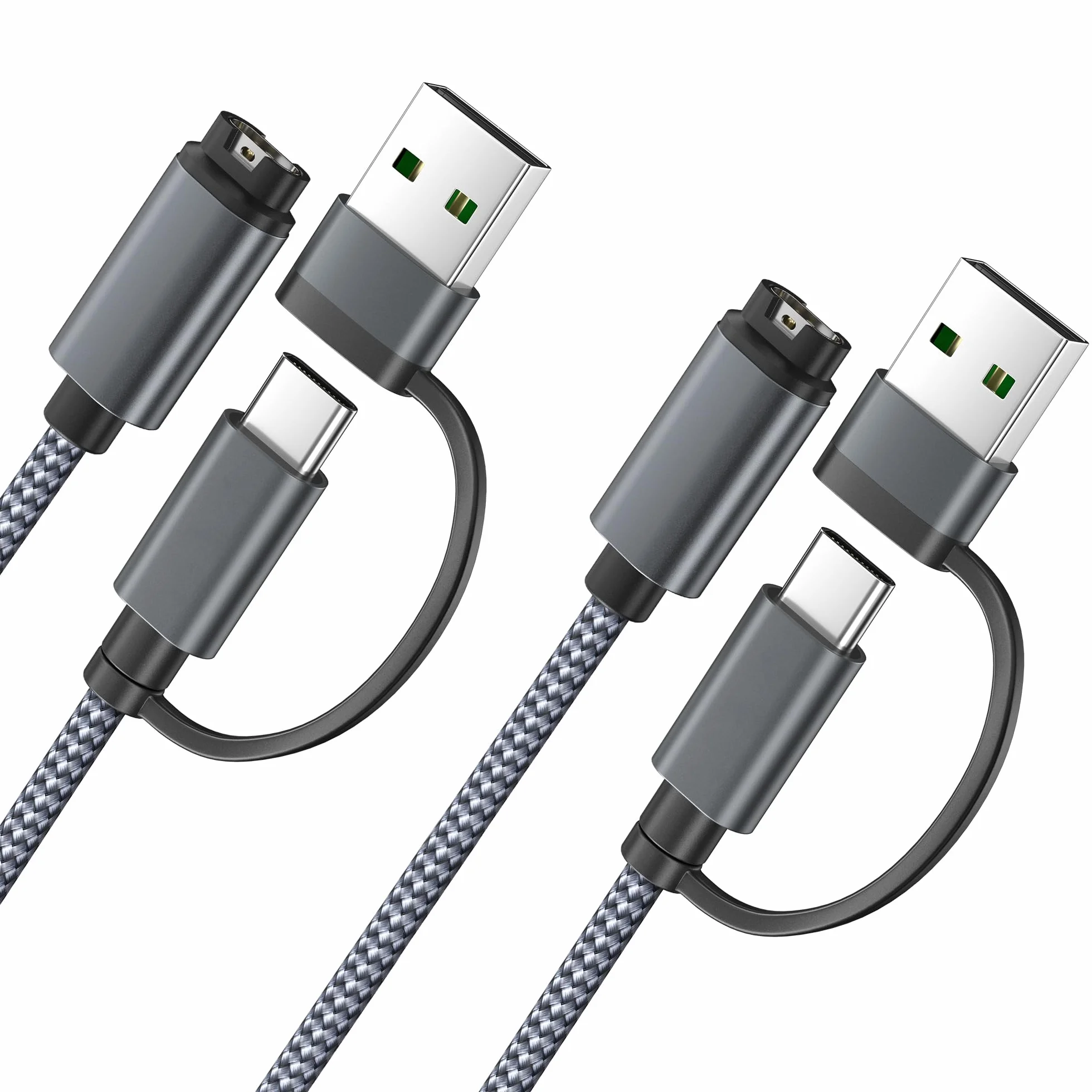 Itramax Kabel ładowarki 2 w 1 do Zegarka Garmin 1,2M 2 Sztuki,Przewód Zasilający do Garmin Fenix 8 E 7 7X 7S Sapphire Solar,Venu X1 3 3S 2S SQ 2,Forerunner 945 935 245 Music,Quatix 8 7,Epix Pro,Venu 3